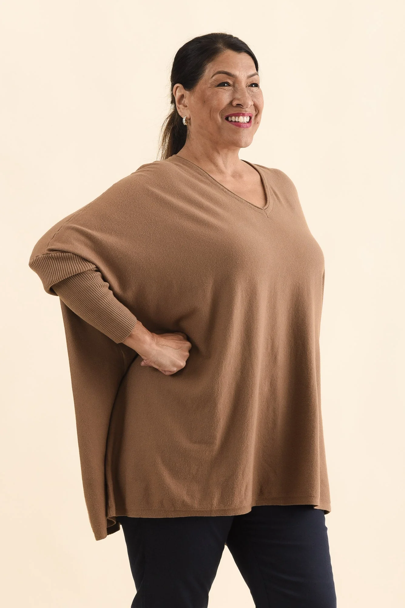 Nastia Mocha Wool Blend Jumper - Image 10