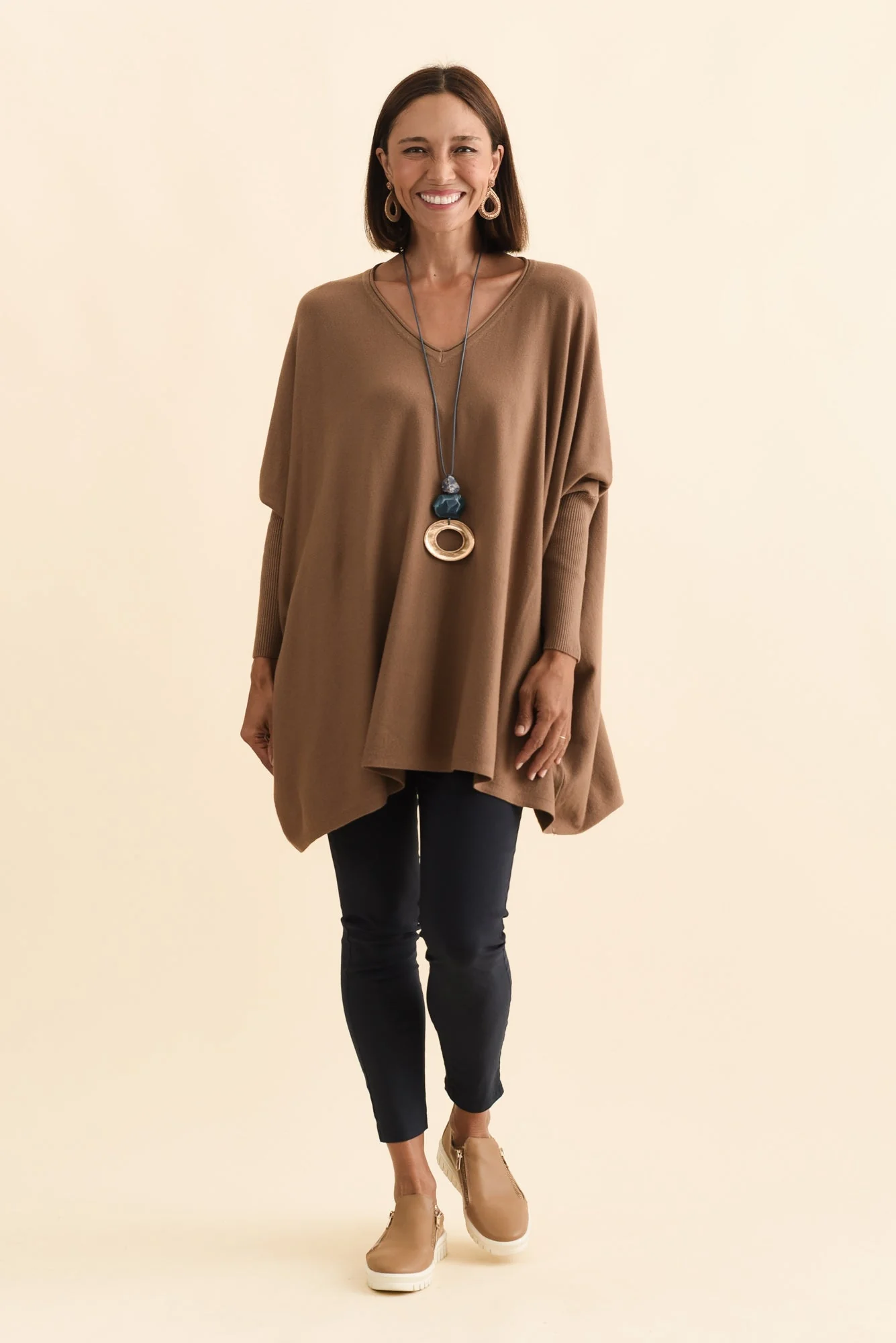 Nastia Mocha Wool Blend Jumper - Image 3