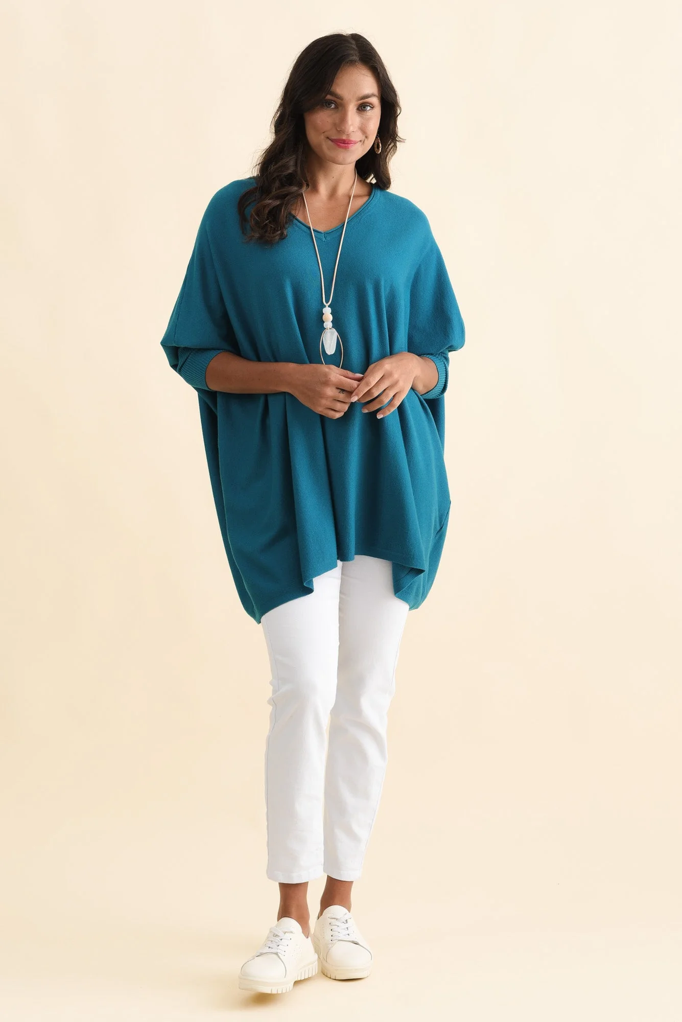 Nastia Teal Wool Blend Jumper - Image 7