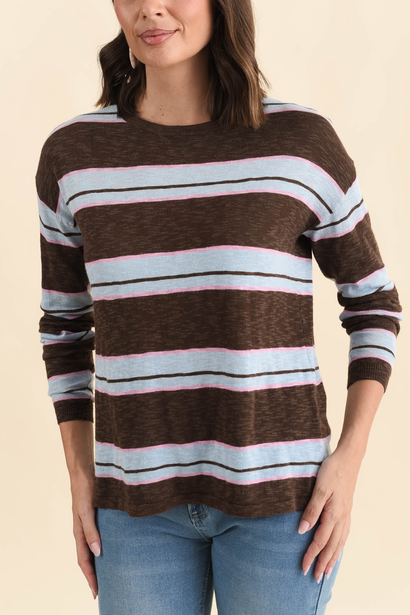 Natasha Mocha Stripe Knit Top - Image 5