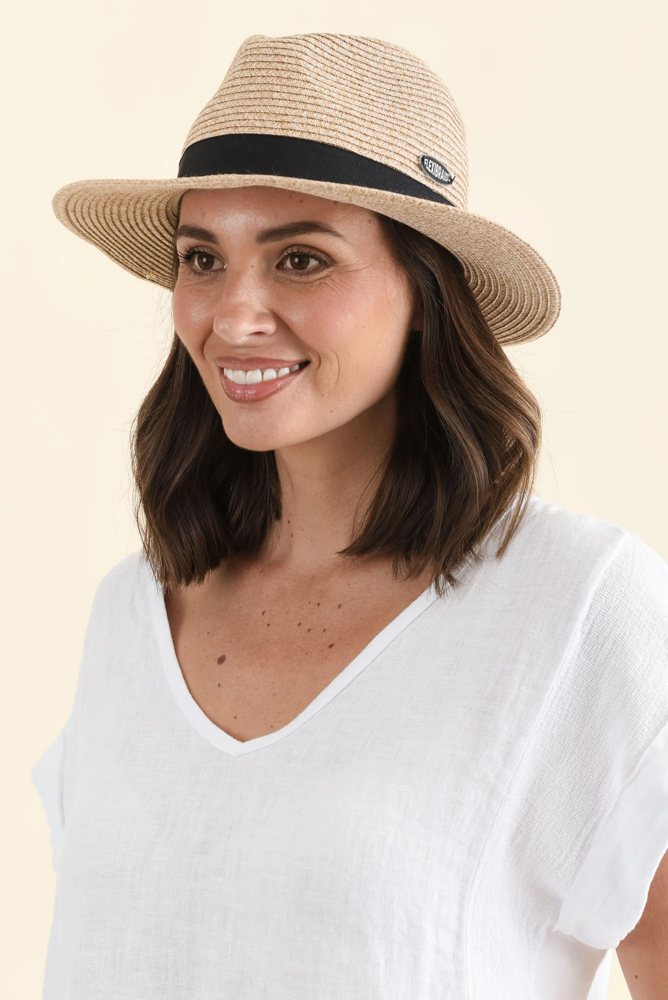 Natural Wide Brim Travel Fedora