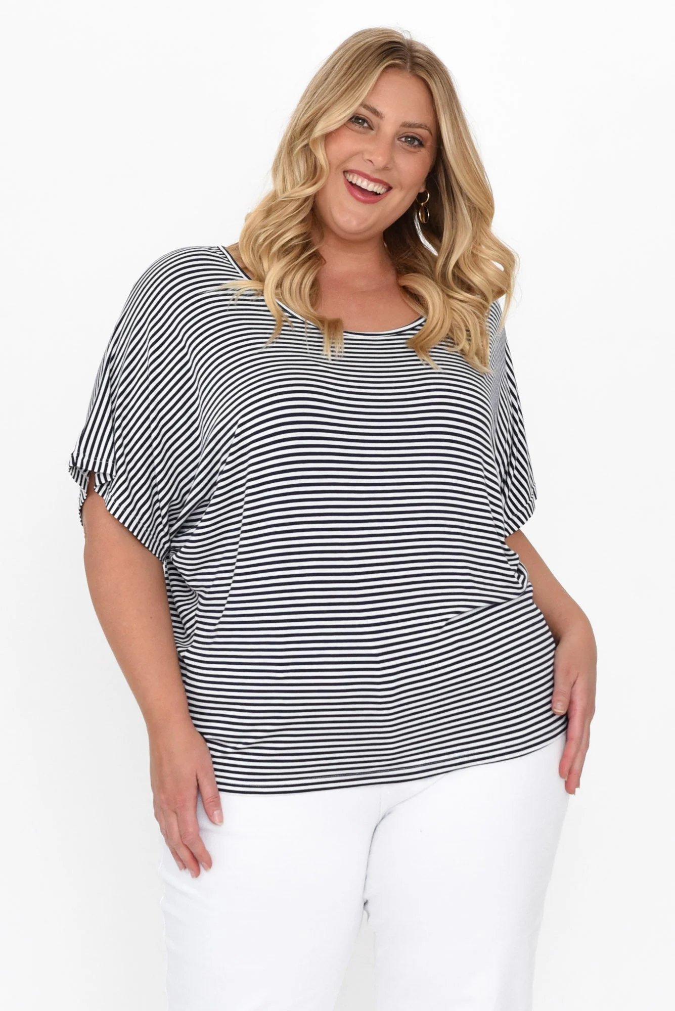 Navy and White Stripe Maui Tee - Image 7