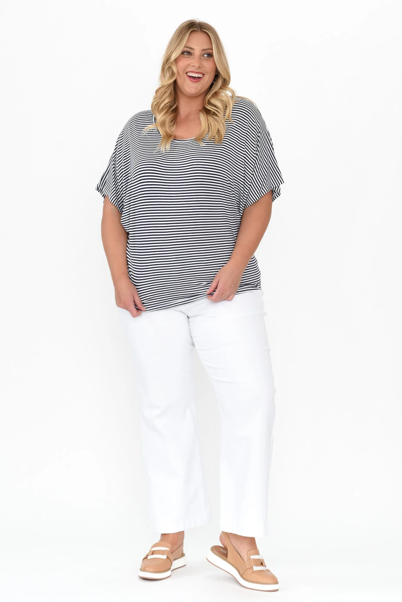 Navy and White Stripe Maui Tee - Image 8