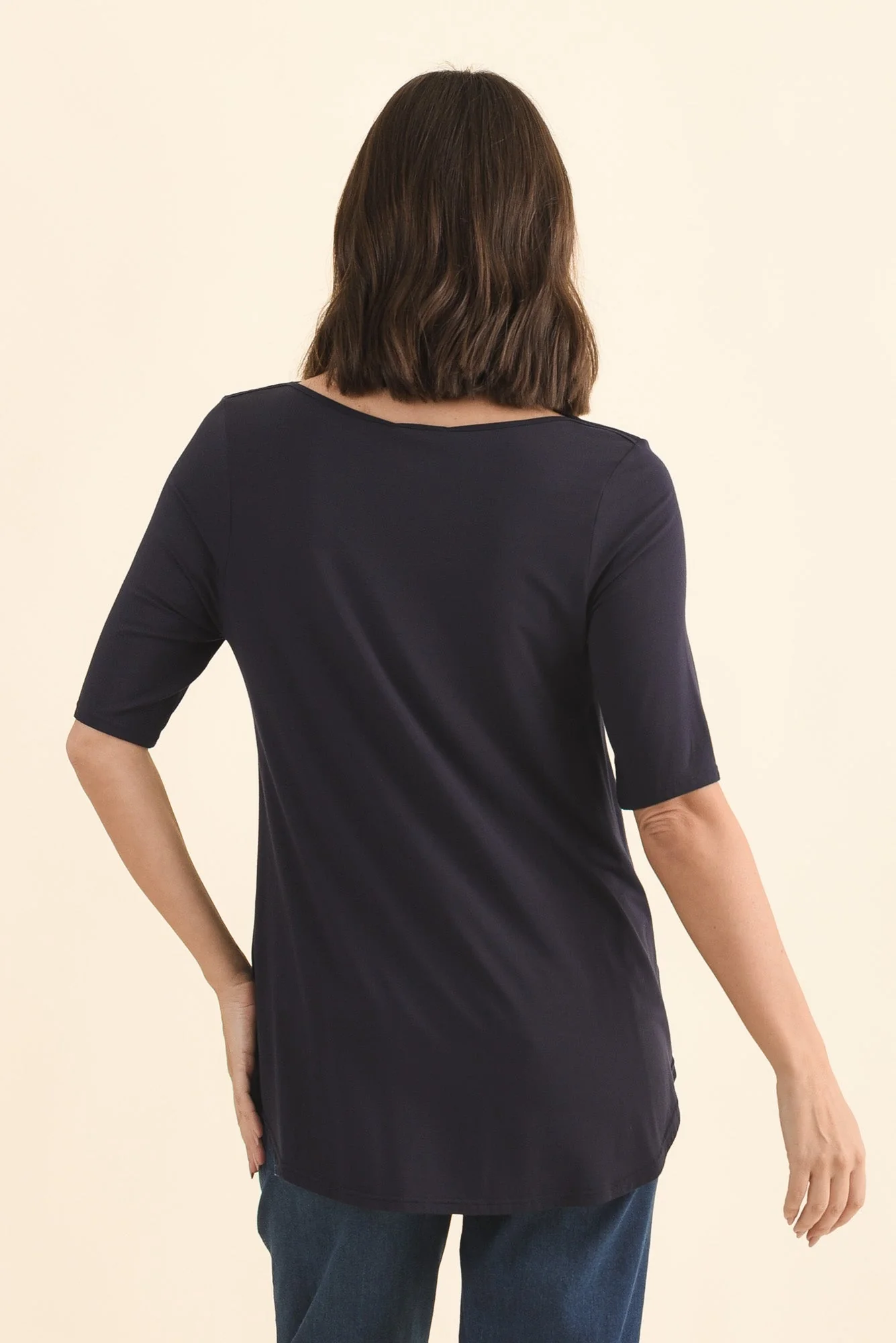 Buttery Navy Half Sleeve Top - Image 4