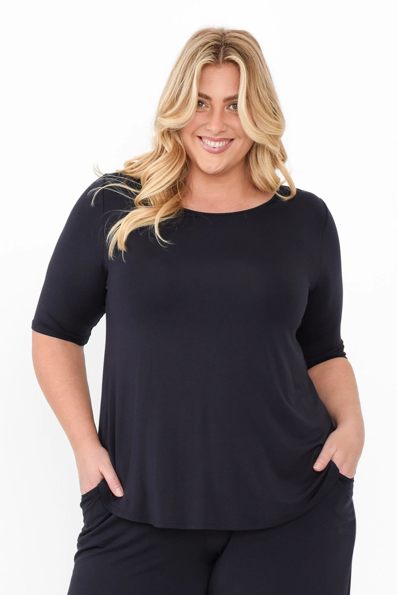 Buttery Navy Half Sleeve Top - Image 7