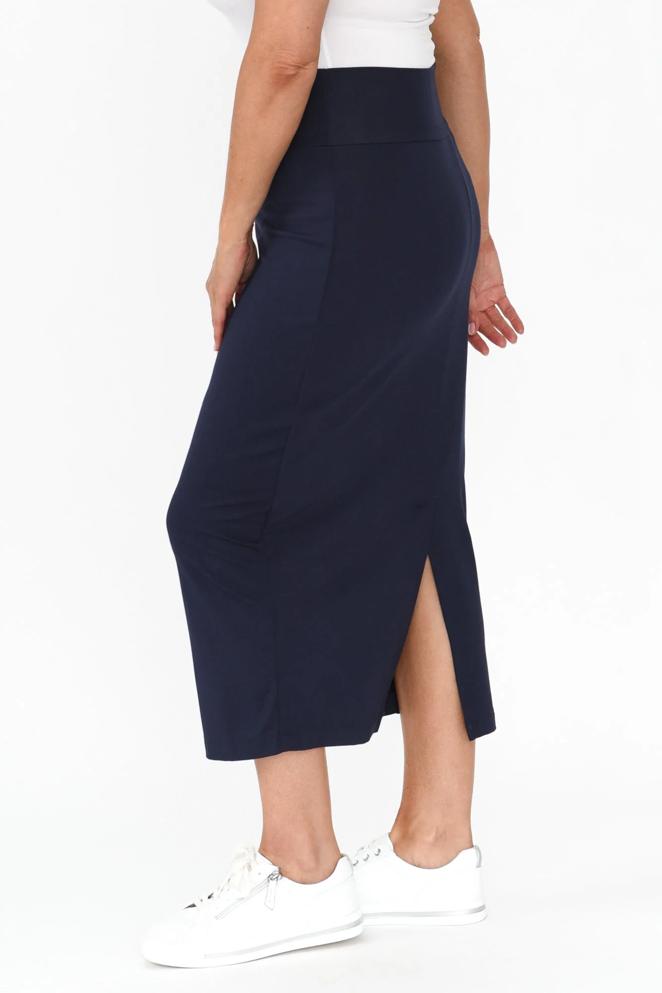 Navy Bamboo Maxi Tube Skirt - Image 10