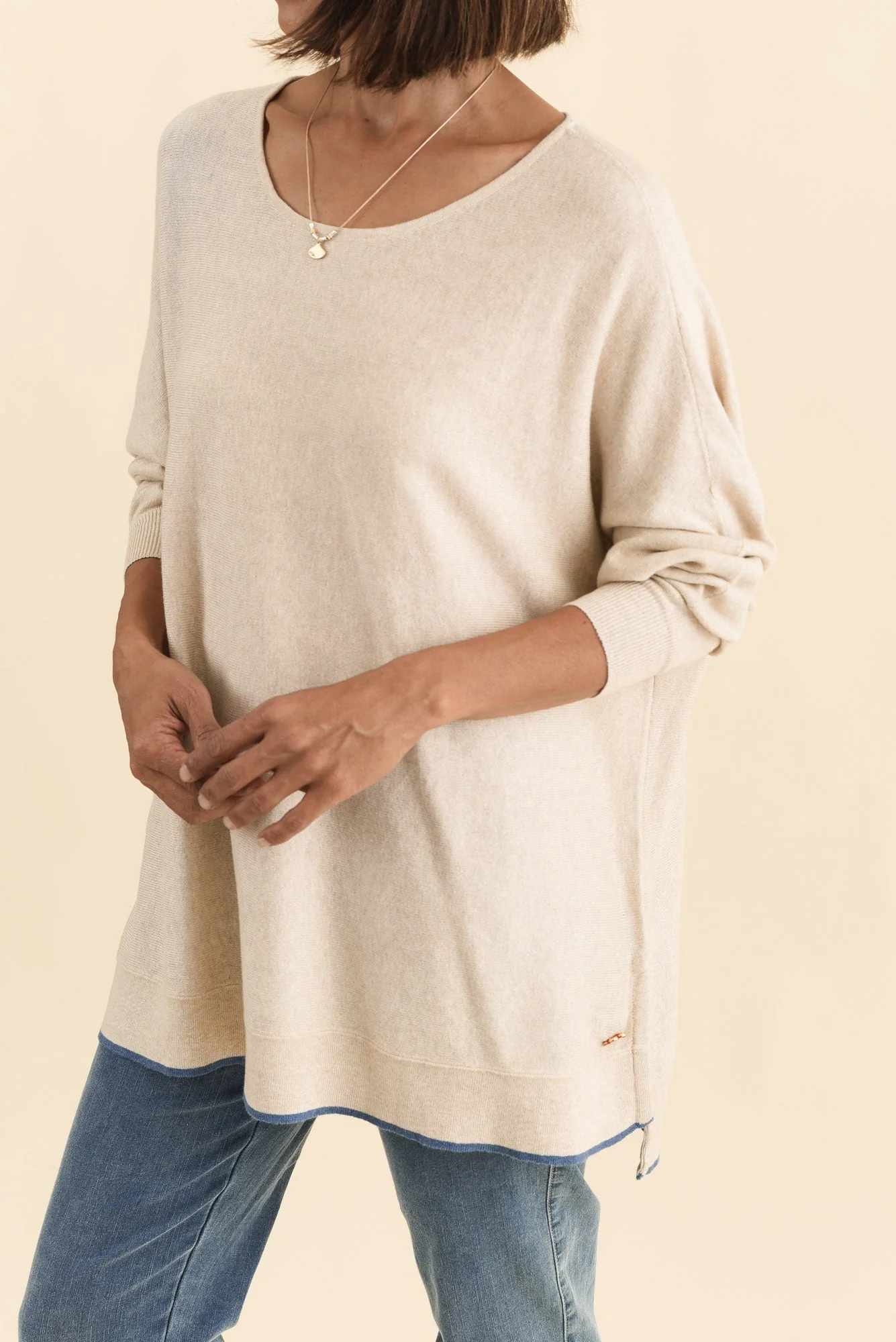Nick Beige Organic Cotton Knit Jumper - Image 4