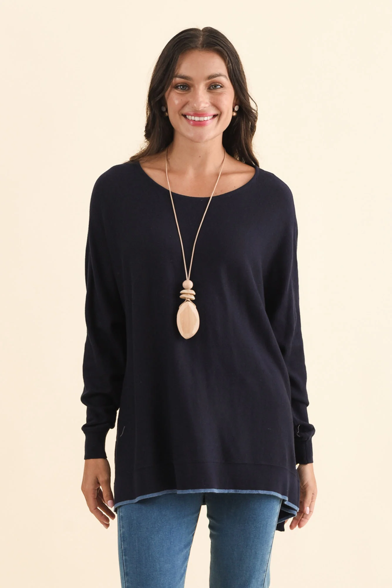 Nick Navy Organic Cotton Knit Jumper
