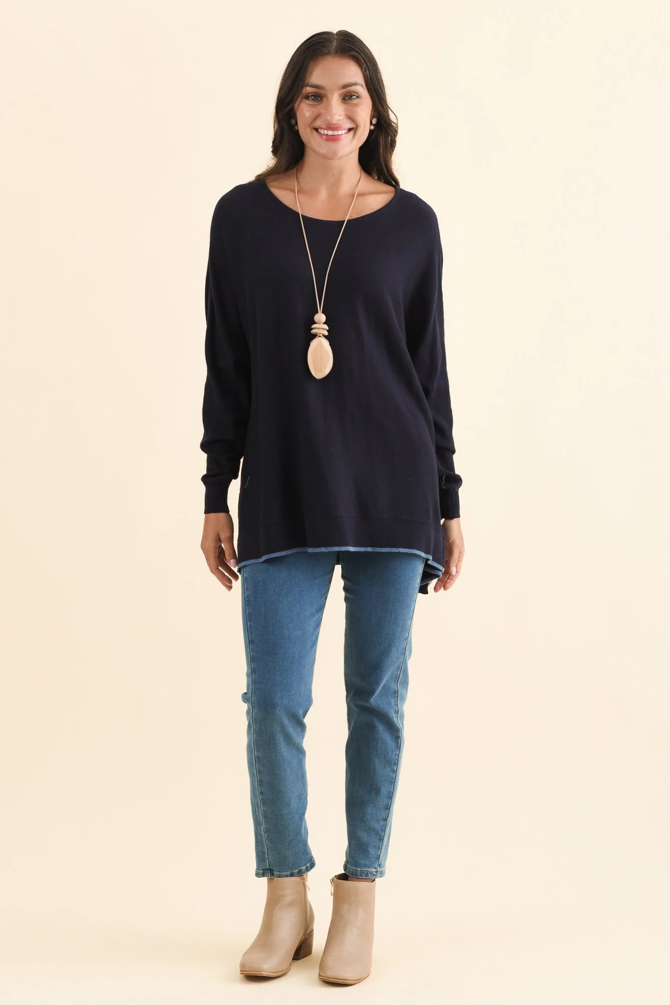 Nick Navy Organic Cotton Knit Jumper - Image 6