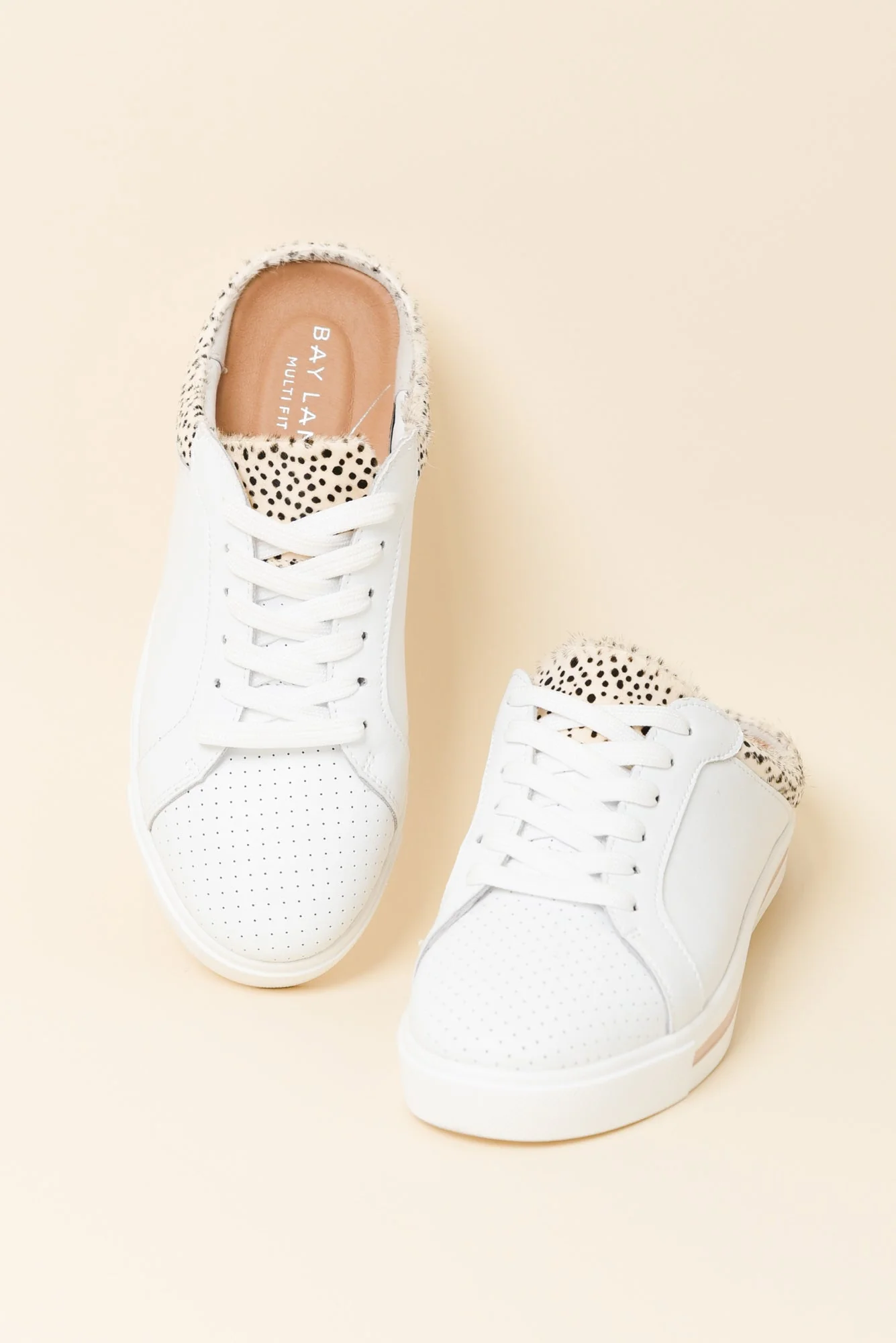 Nicky White Cheetah Leather Mule Sneaker - Image 3