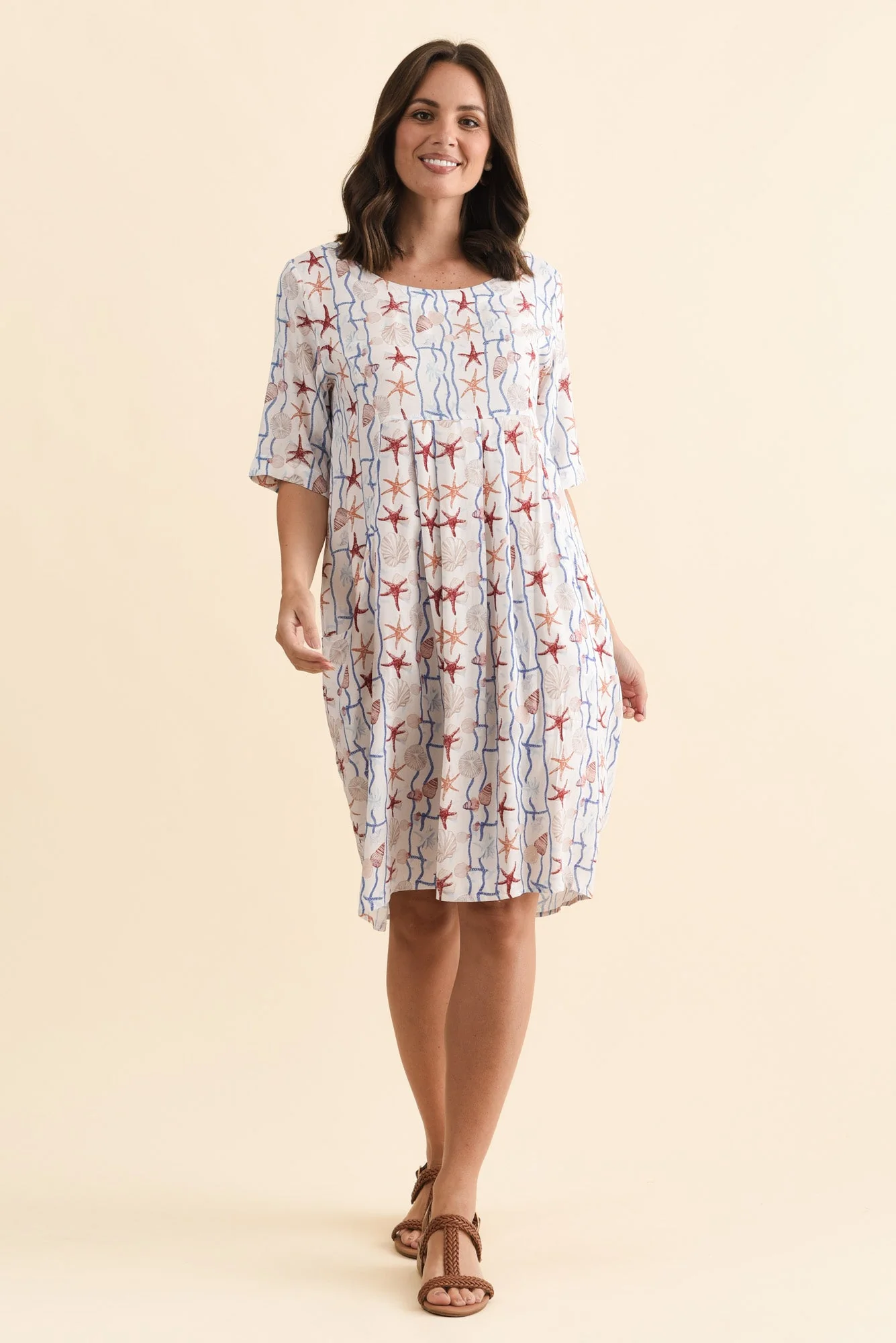 Nina Cream Beach Pocket Dress