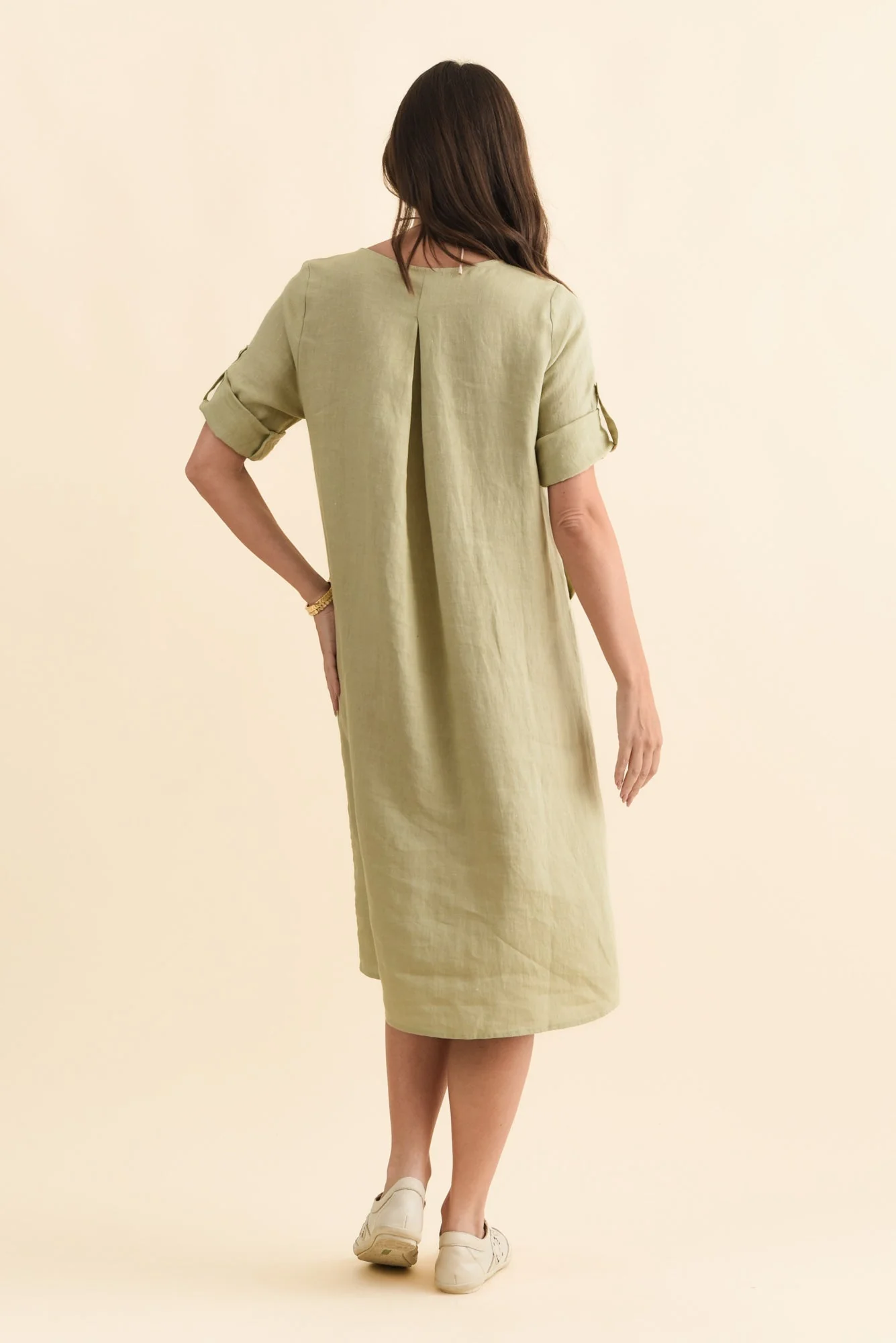 Nolita Sage Linen Pocket Dress - Image 4