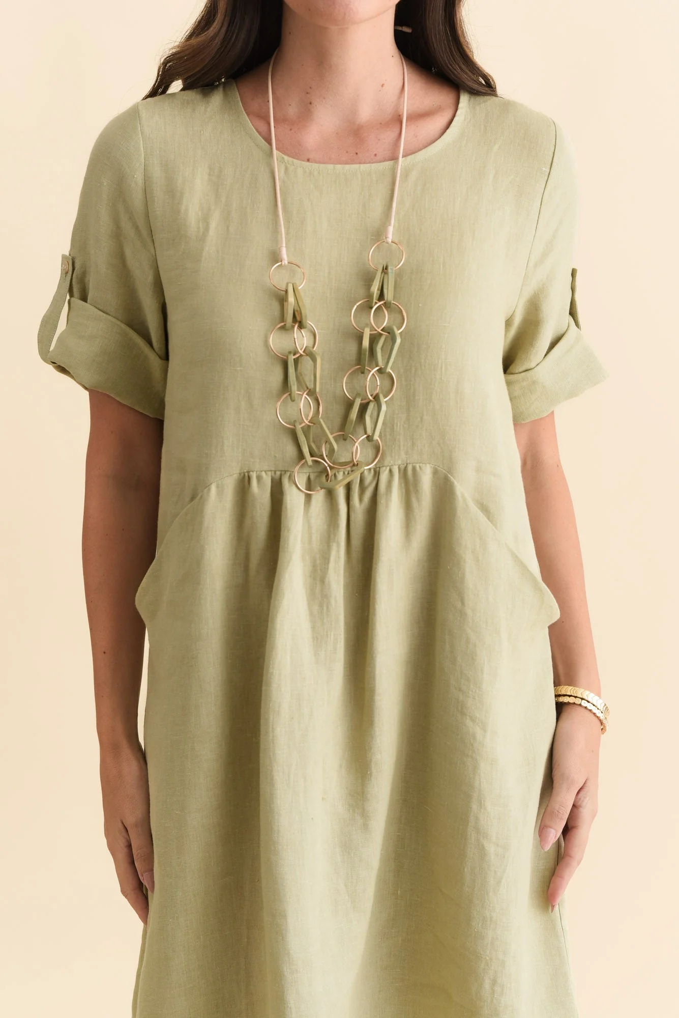 Nolita Sage Linen Pocket Dress - Image 5