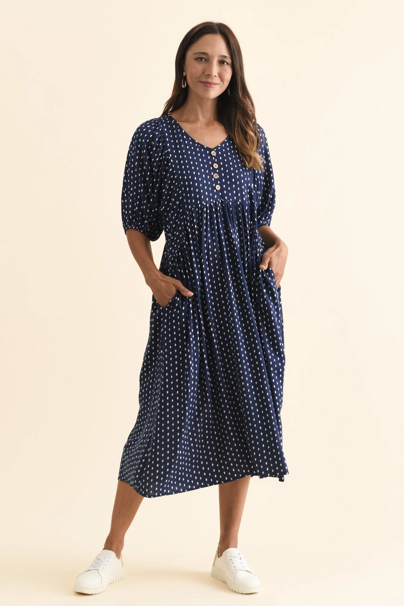 Nolte Navy Dash Pocket Dress