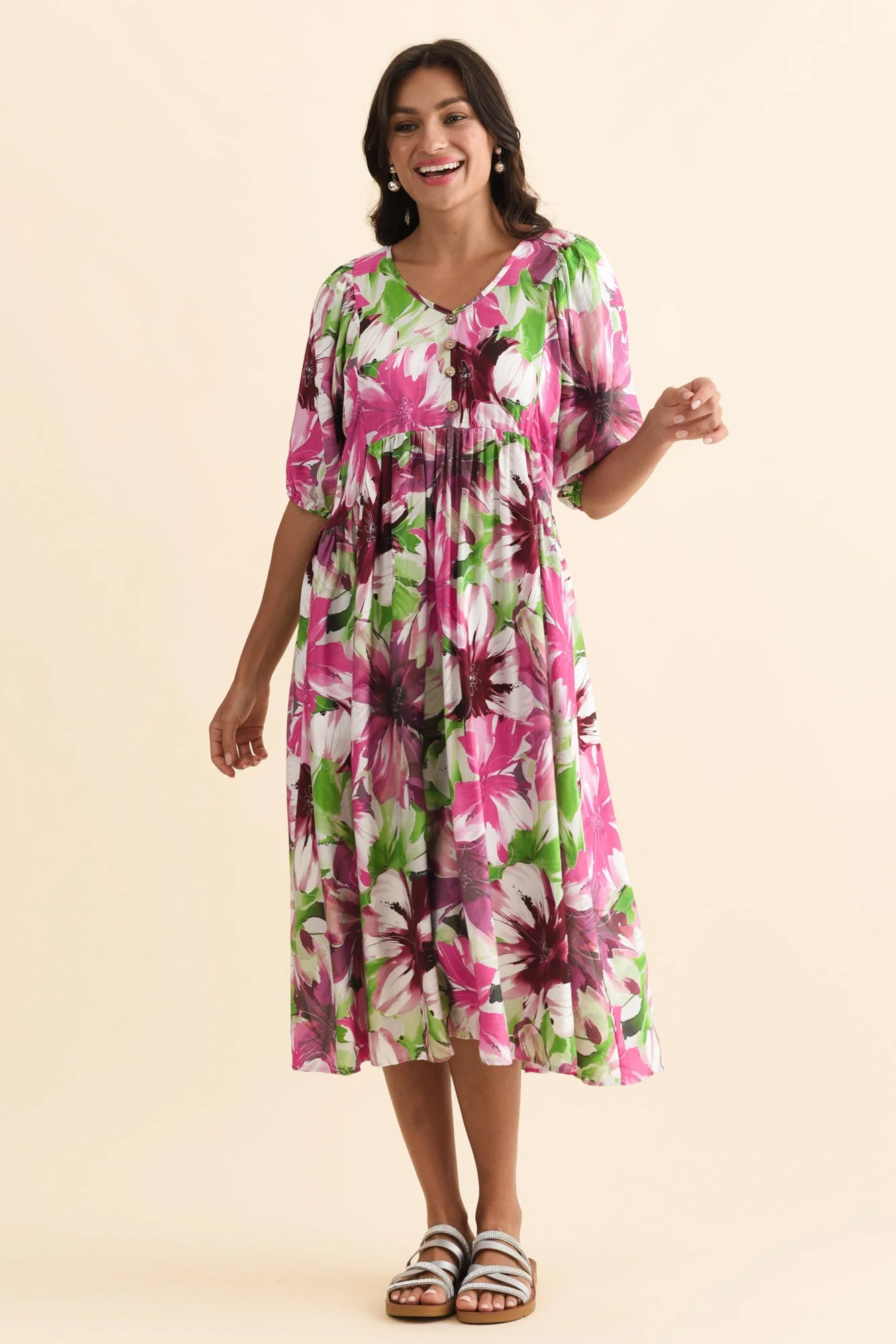 Nolte Purple Flower Pocket Dress