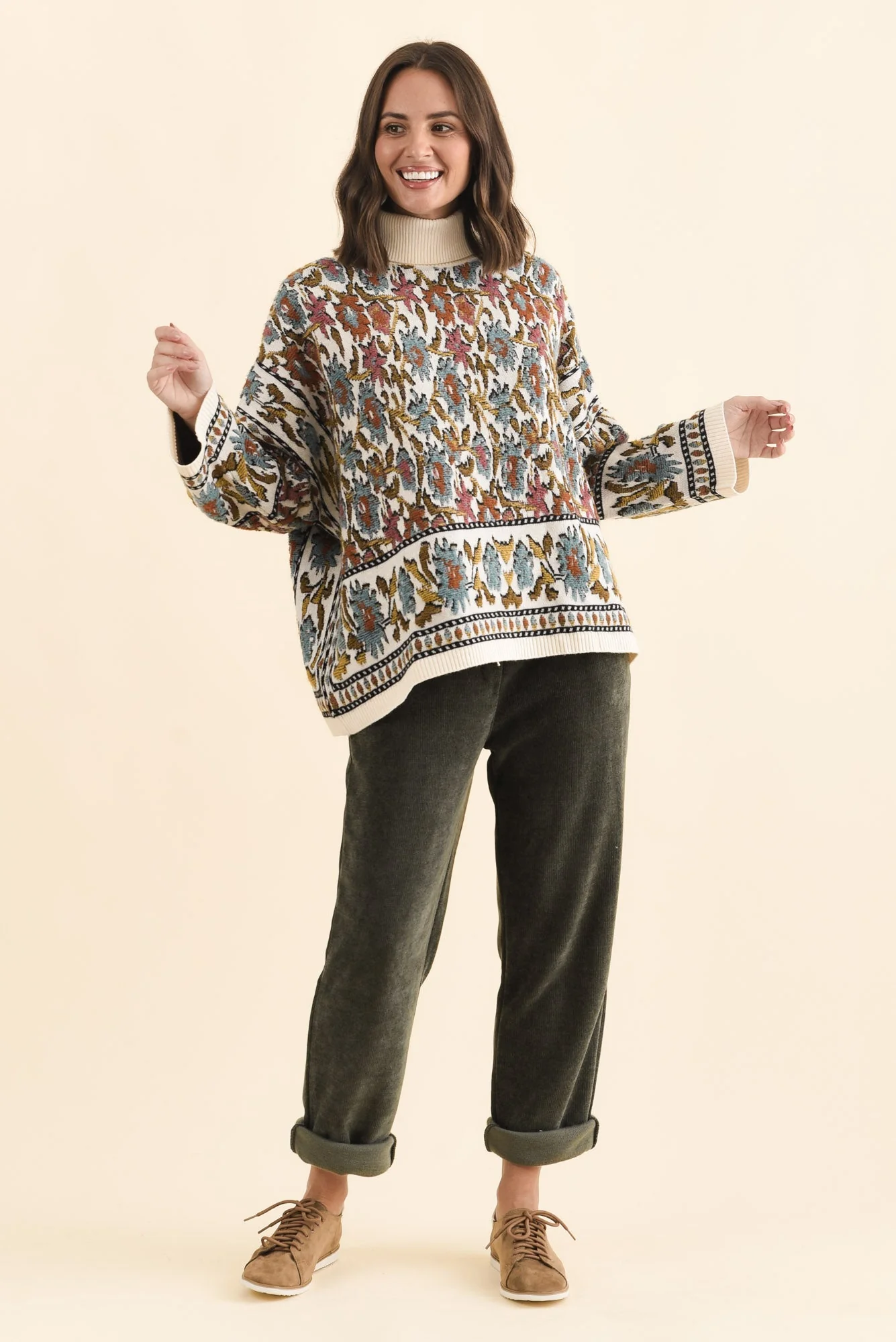Nordin Cream Motif Knit Jumper - Image 6