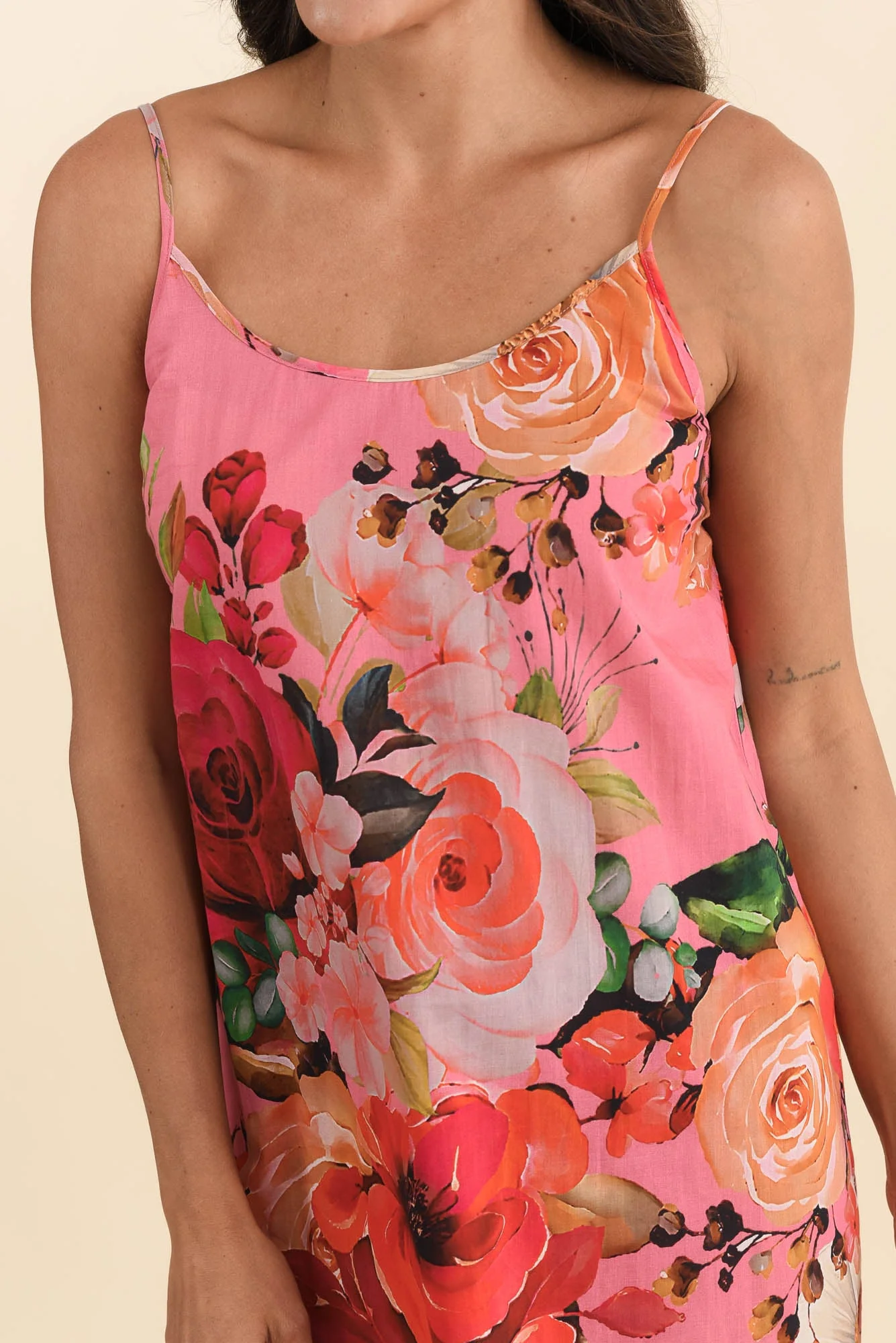 Olina Pink Rose Cotton Nightie - Image 5