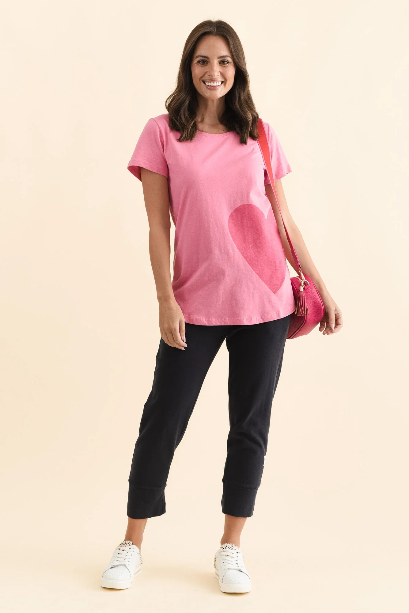 One Heart Blush Pink Cotton Tee - Image 2