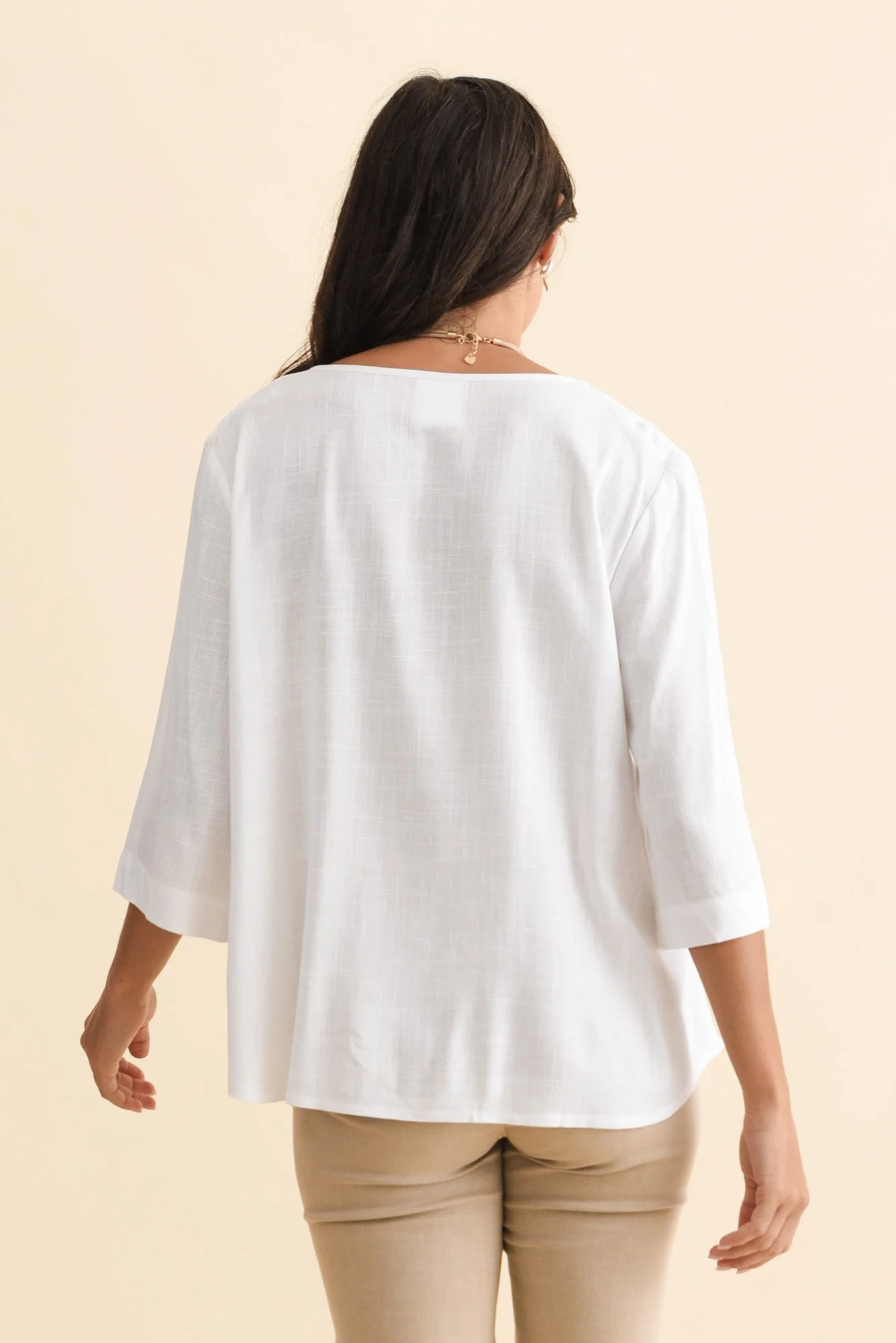 Ophelia Cream Scoop Neck Top - Image 5