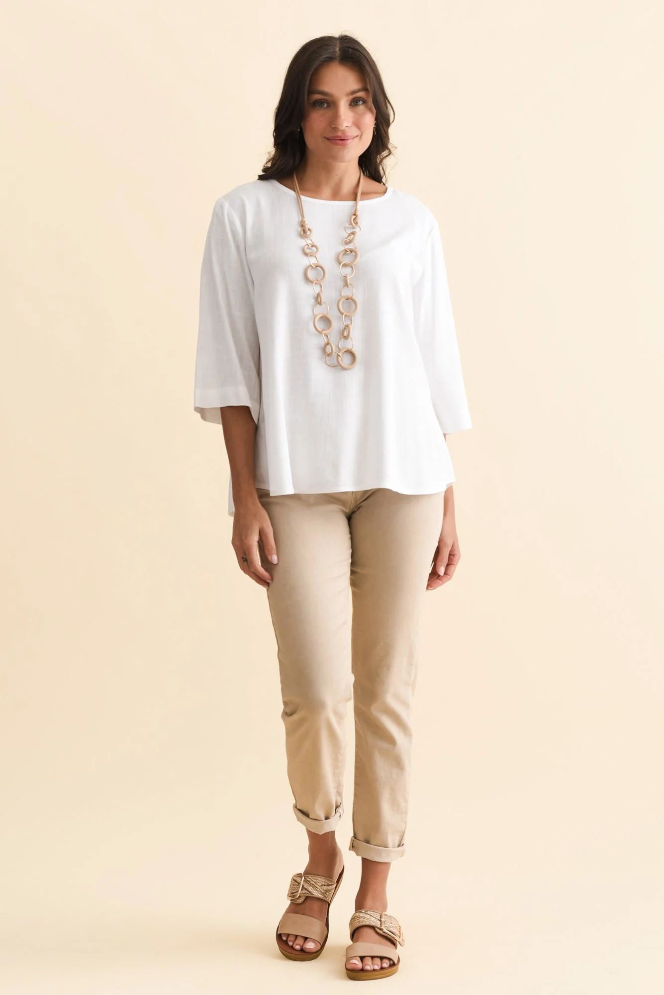 Ophelia Cream Scoop Neck Top - Image 7