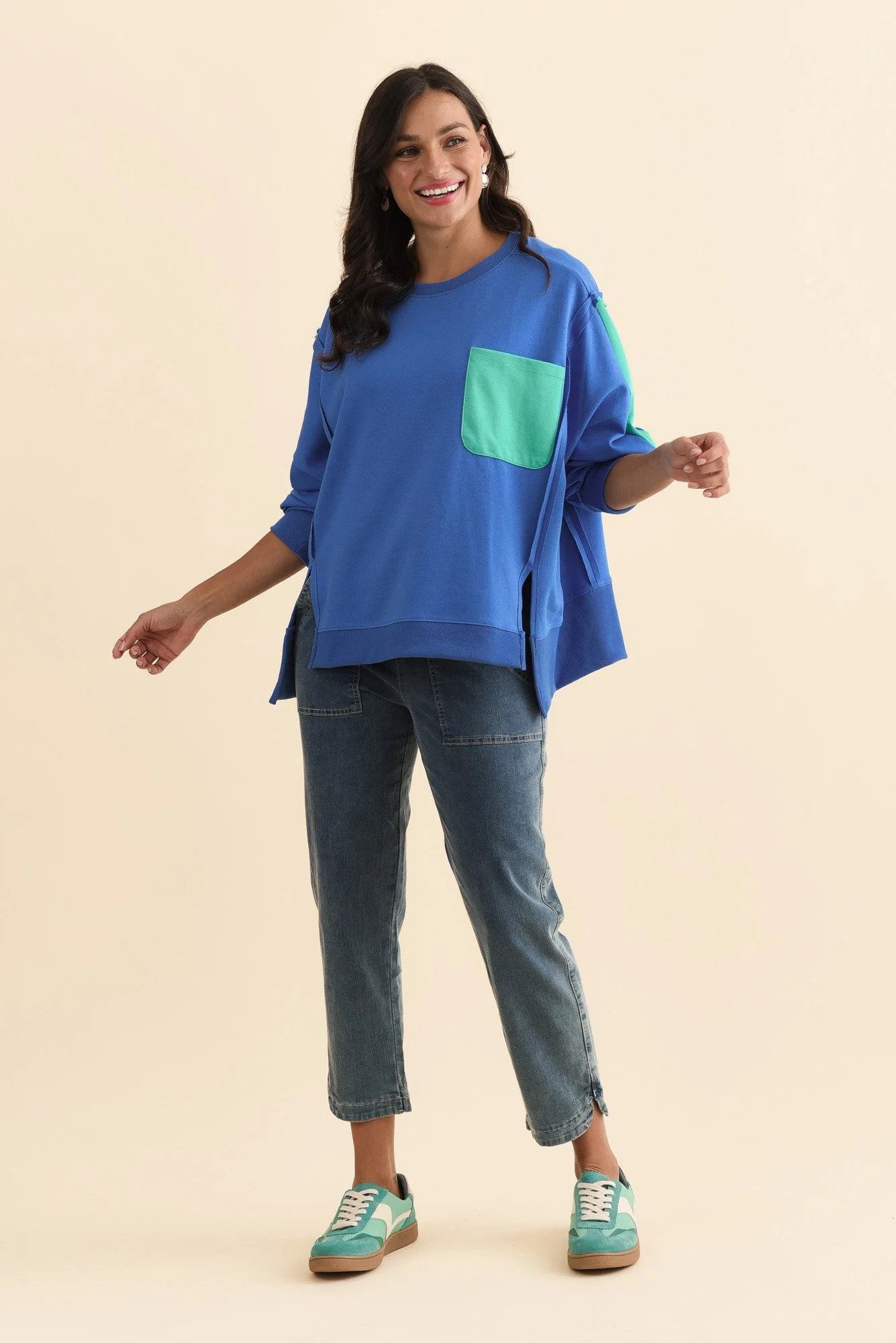 Orbe Dark Blue Denim Drawstring Jeans - Image 6