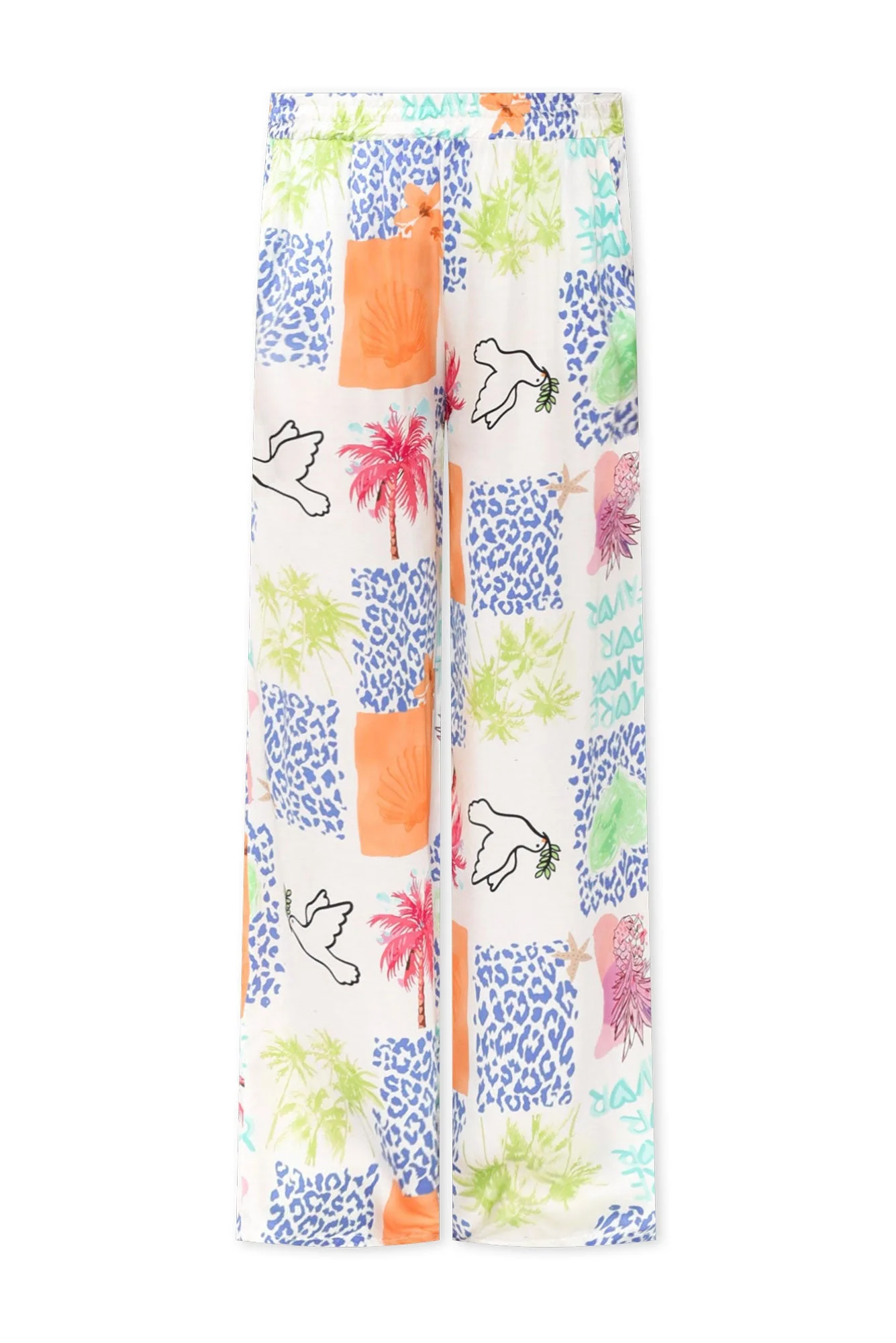 Orina White Jungle Wide Leg Pants - Image 3