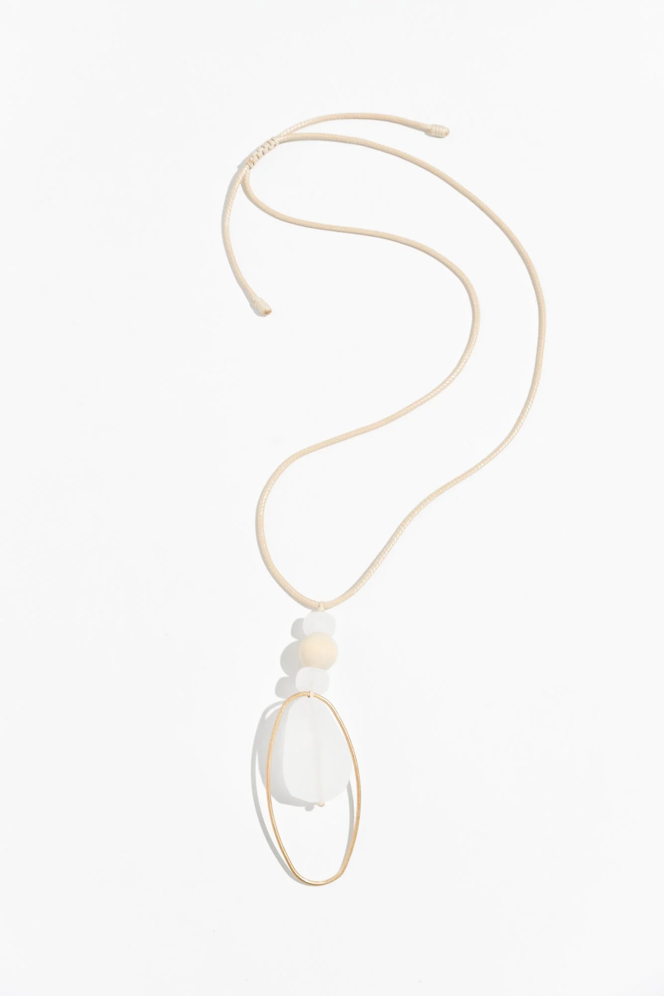 Orsola White Beaded Pendant Necklace