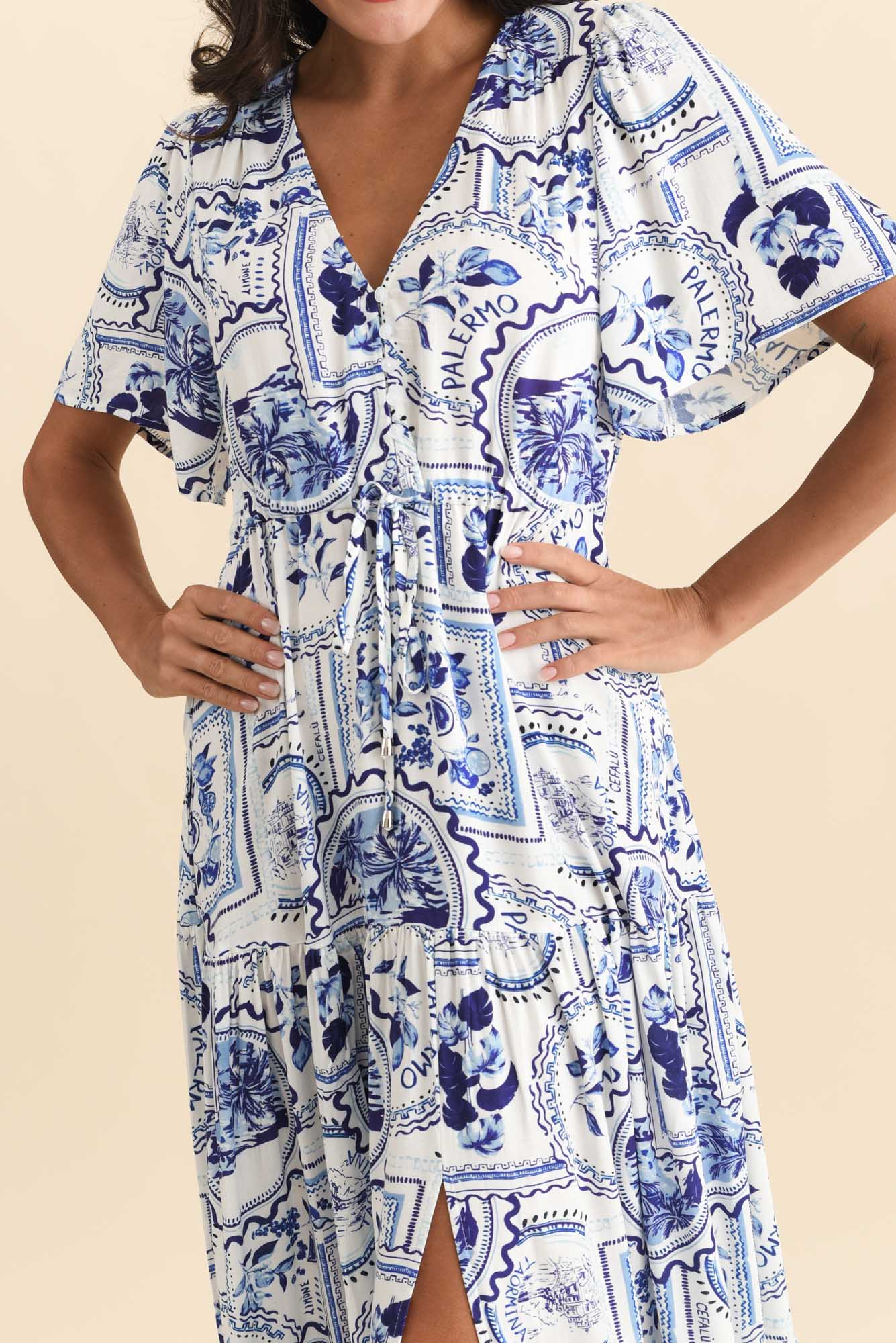 Orson Blue Mosaic Tier Dress - Image 5
