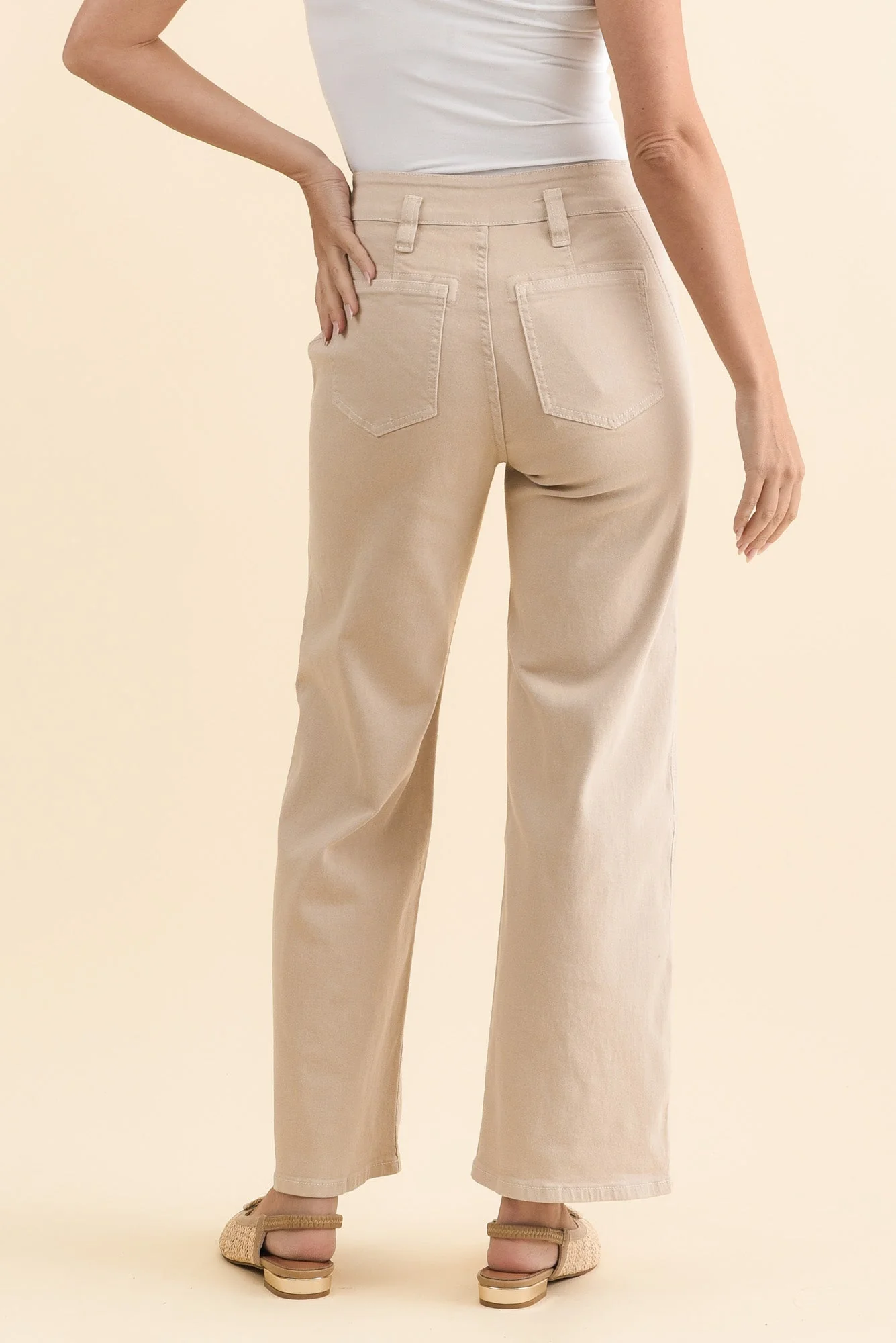 Orwell Beige Straight Leg Jeans - Image 4