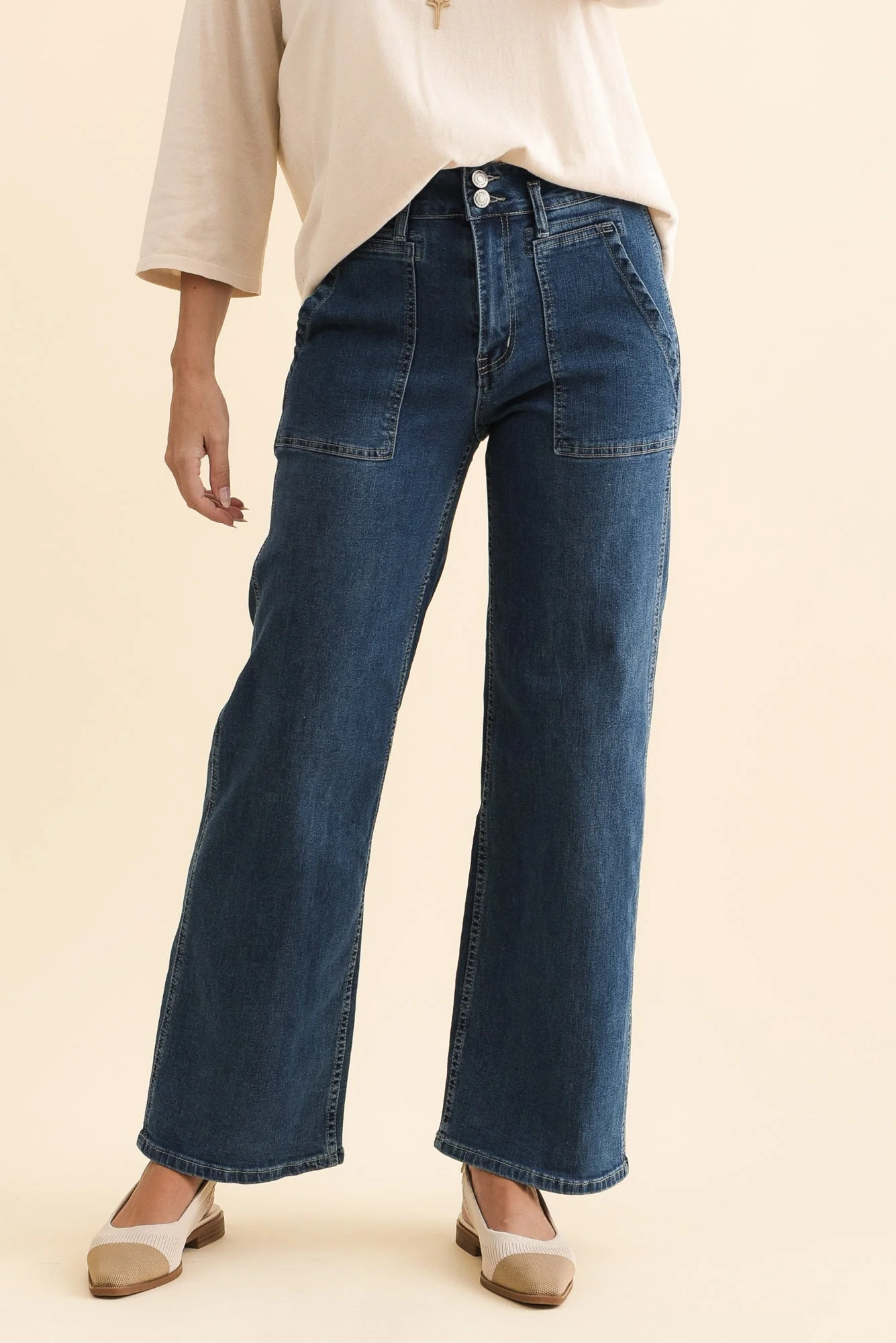 Orwell Blue Straight Leg Jeans - Image 2