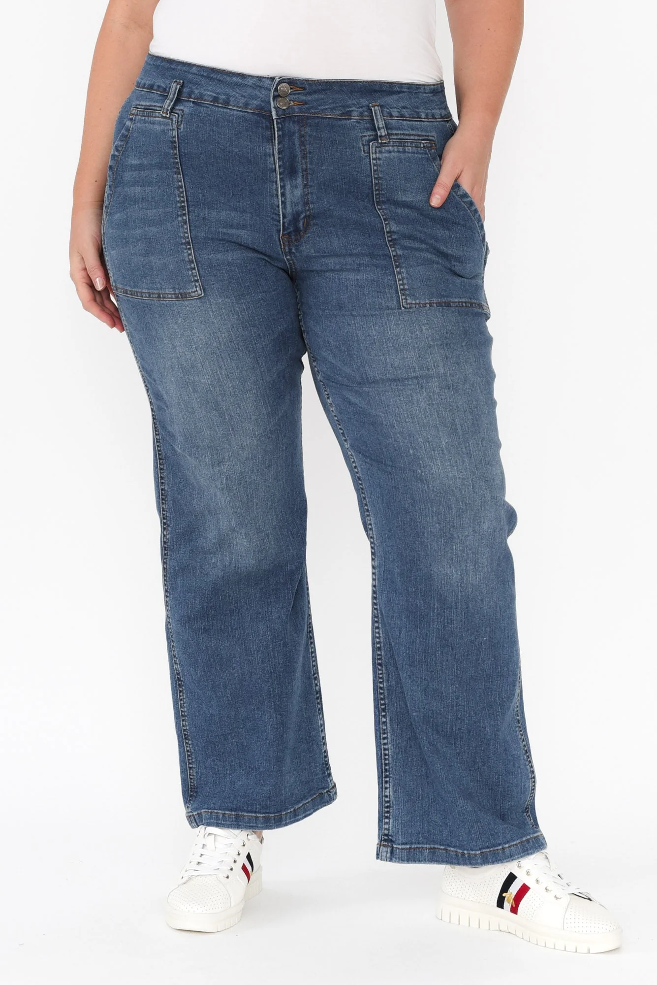 Orwell Mid Blue Straight Leg Jeans - Image 11