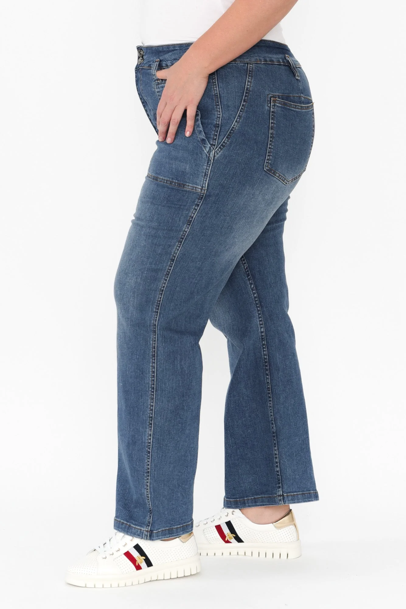 Orwell Mid Blue Straight Leg Jeans - Image 13