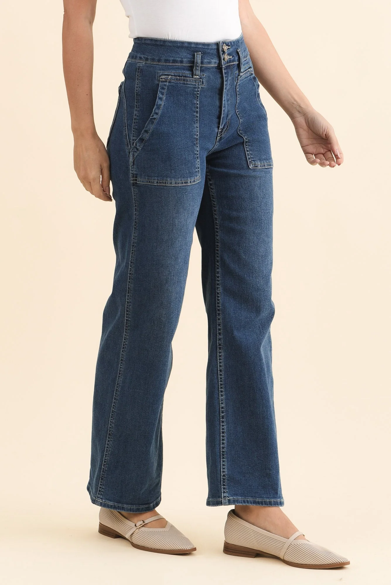 Orwell Mid Blue Straight Leg Jeans - Image 3