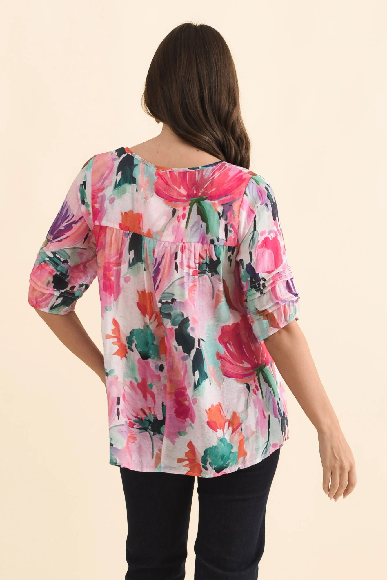 Paden Pink Floral Button Top - Image 4