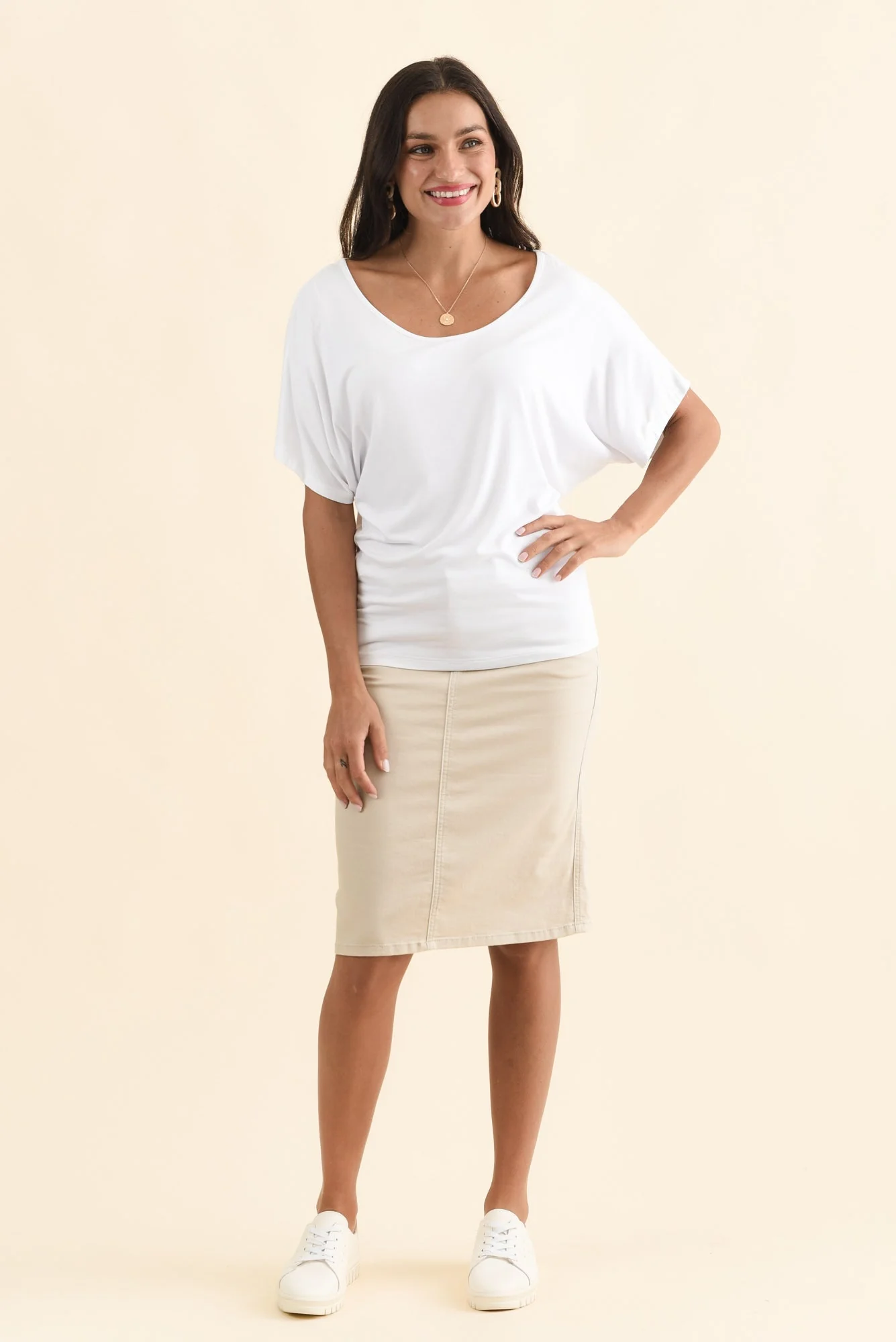 Palin Natural Zip Front Skirt