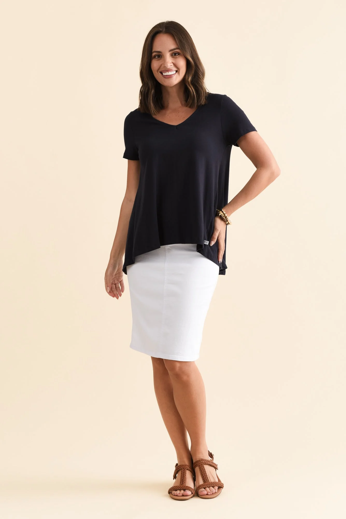 Palin White Zip Front Skirt - Image 6