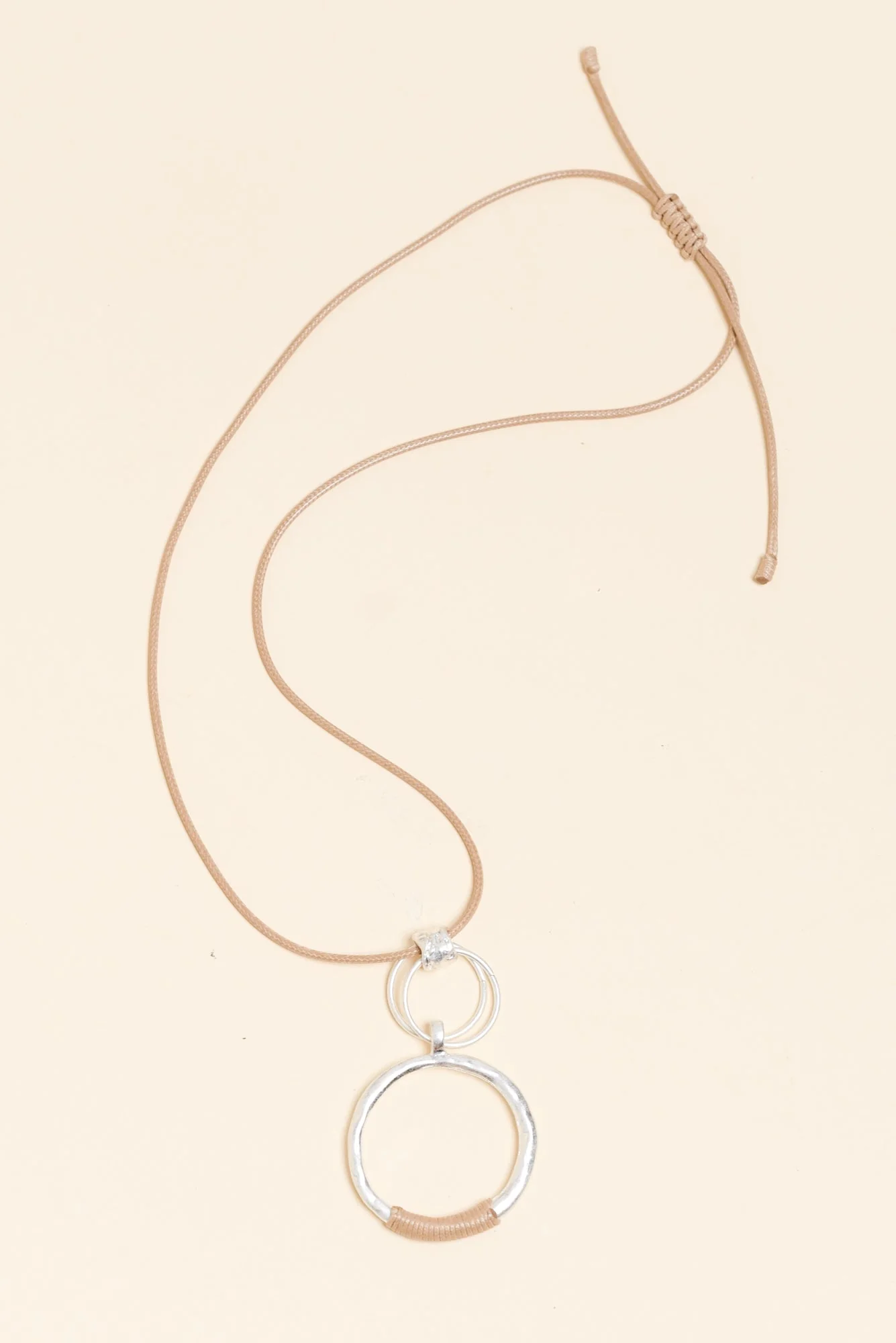 Palmina Silver Circle Pendant Necklace