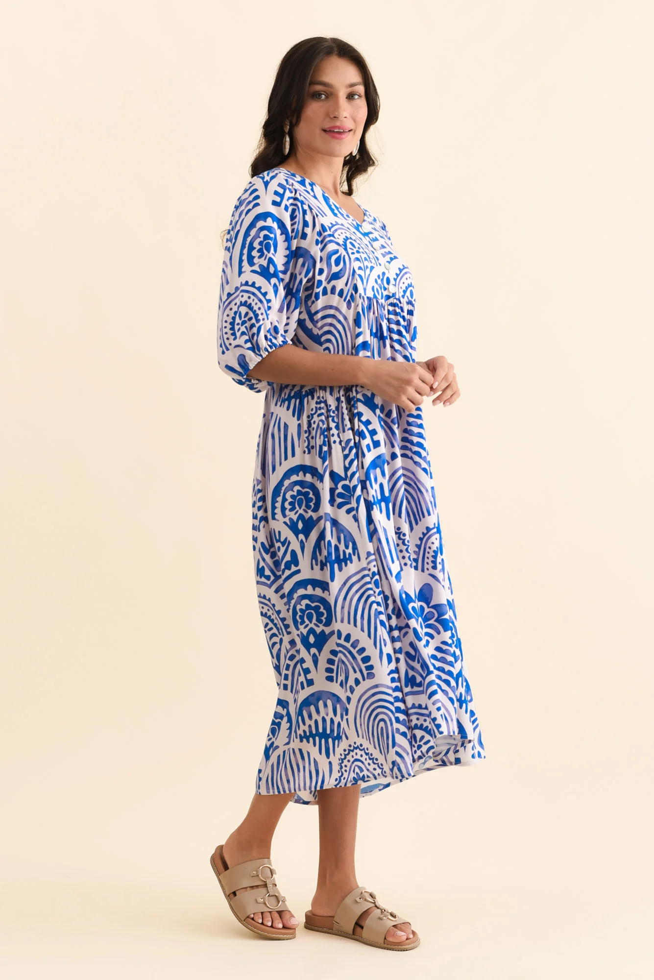 Pansy Blue Abstract Pocket Dress - Image 3