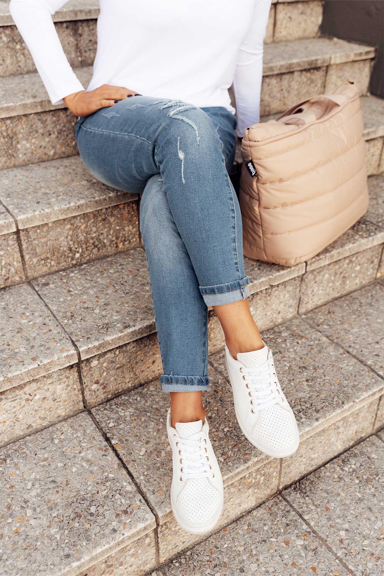 Paradise White Leather Sneaker - Image 8