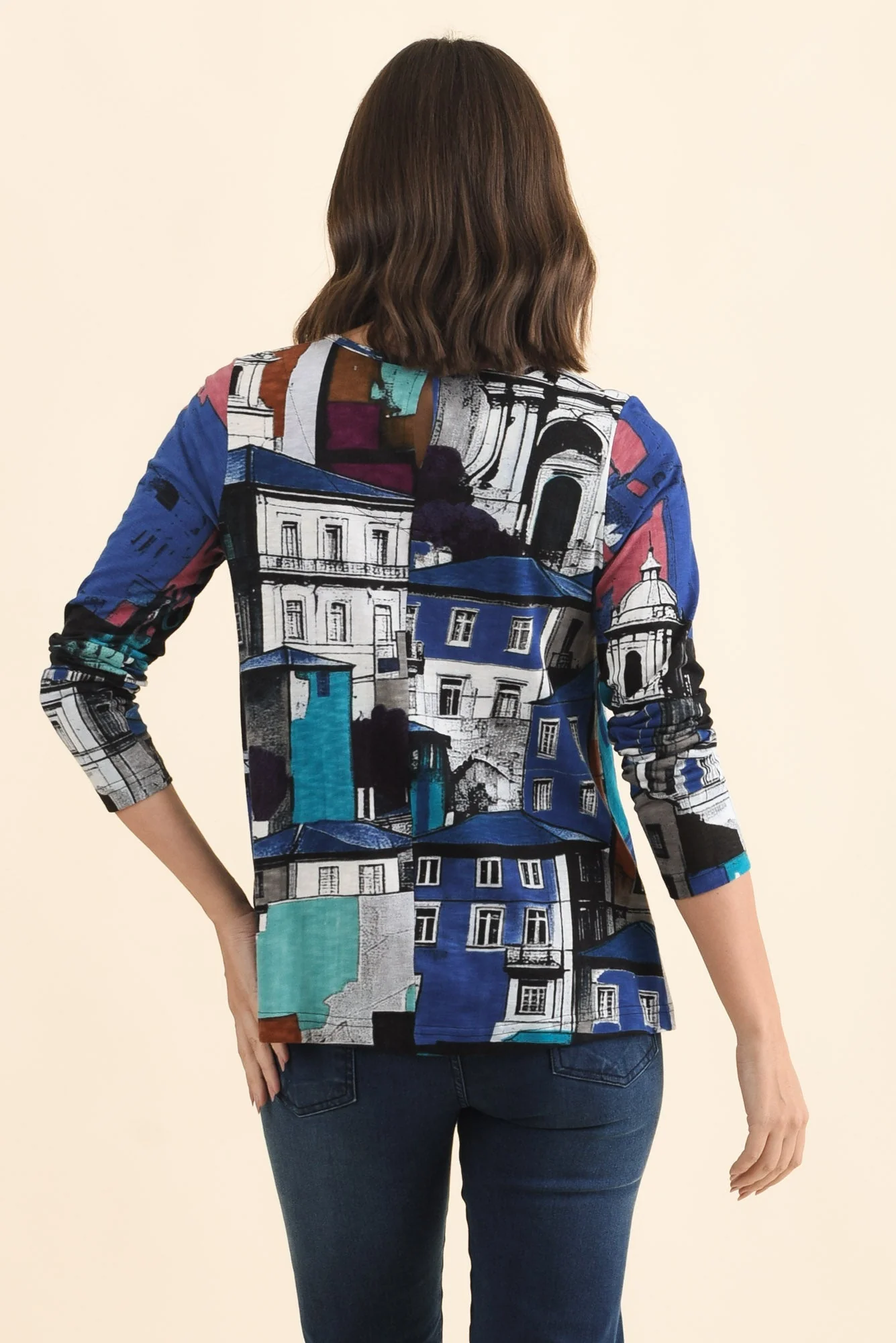 Pari Blue Porto Cotton Long Sleeve Tee - Image 4