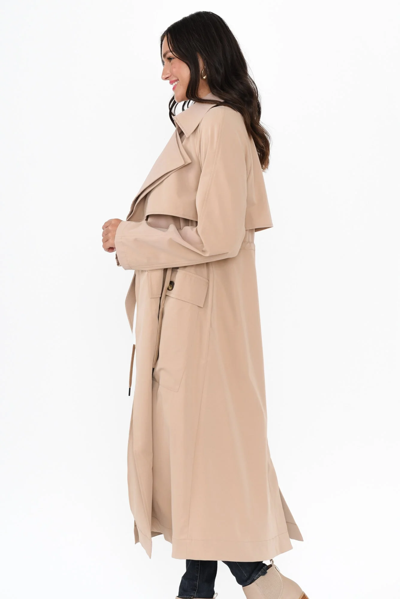 Parker Beige Tie Coat - Image 4