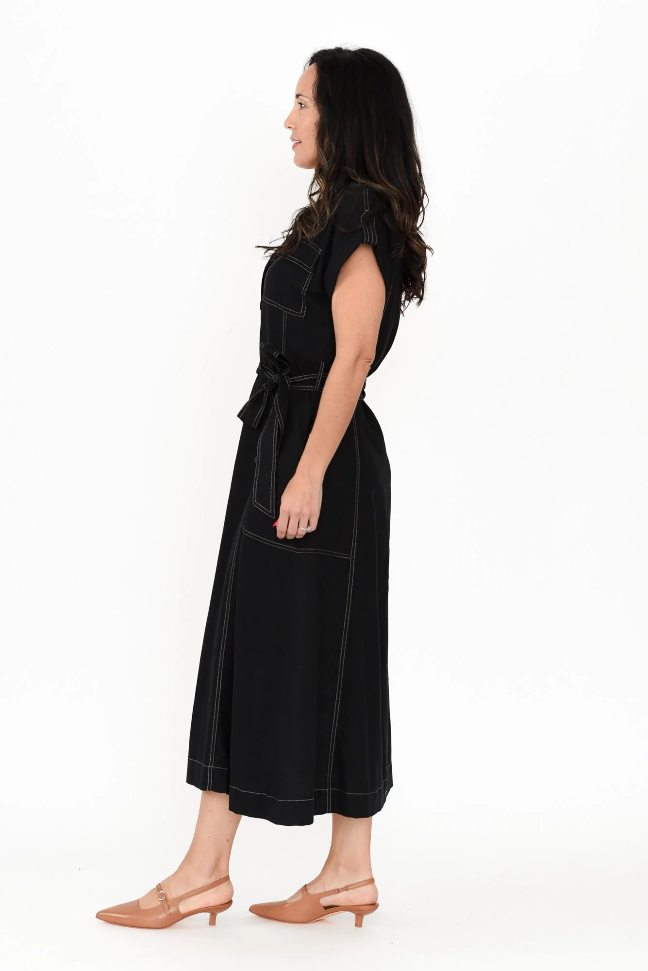 Patricia Black Cotton Blend Tie Dress - Image 4