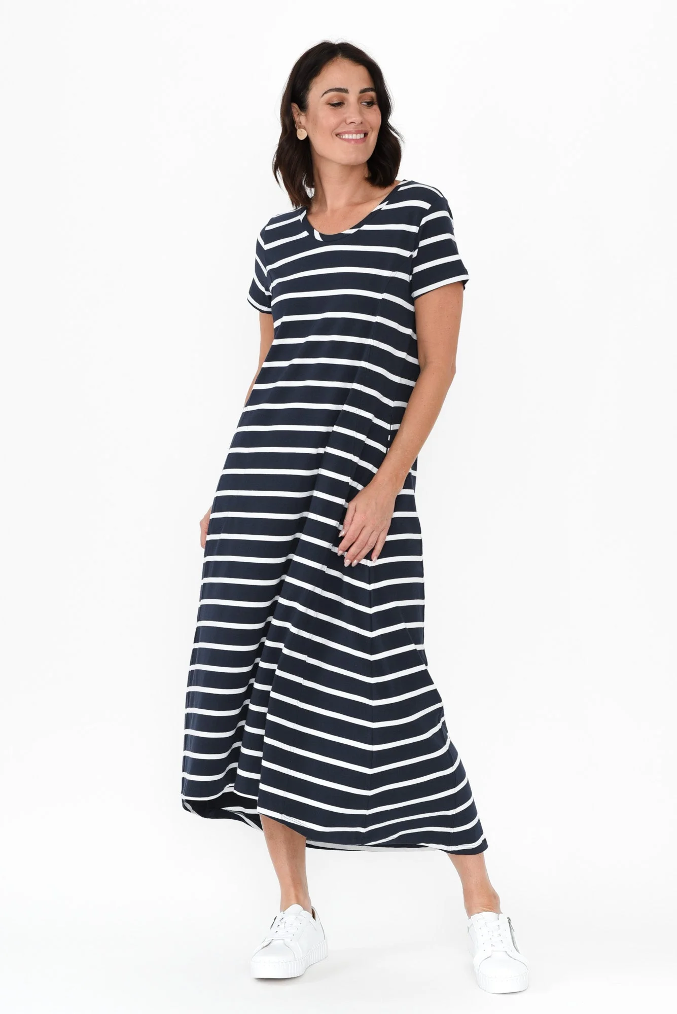 Patrick Indigo Stripe Cotton Pocket Dress - Image 2