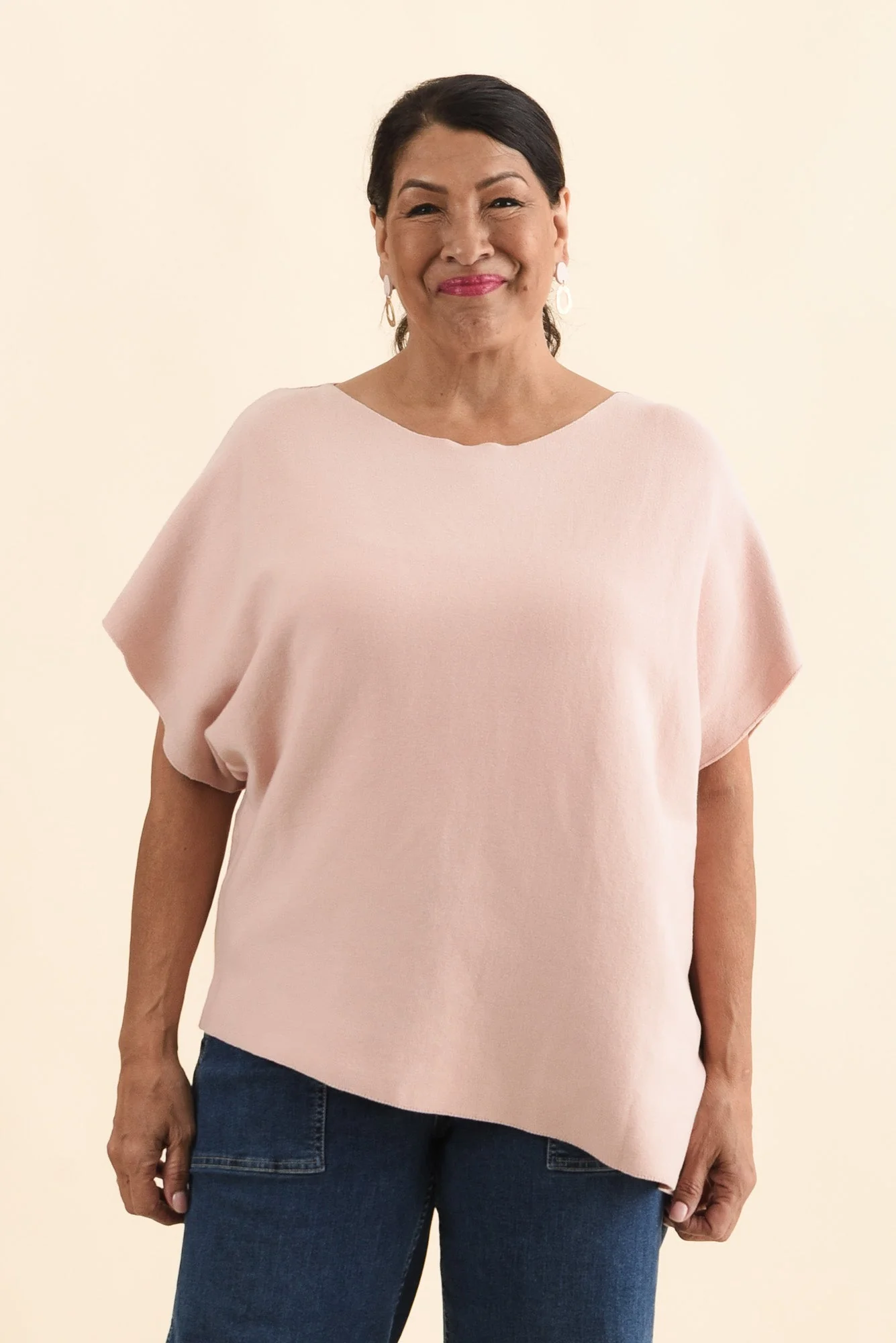 Petra Blush Cotton Blend Knit Top - Image 8