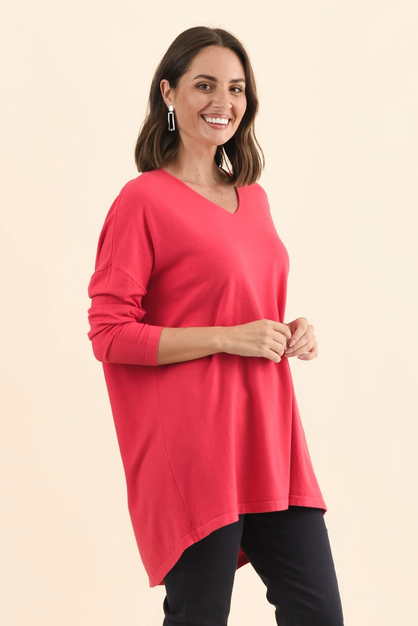 Piper Berry V Neck Knit Jumper - Image 4
