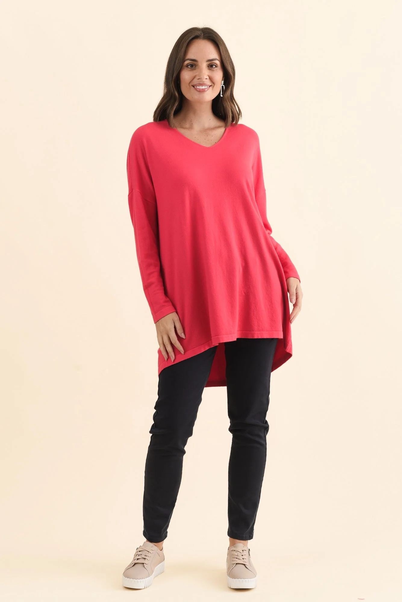 Piper Berry V Neck Knit Jumper - Image 7