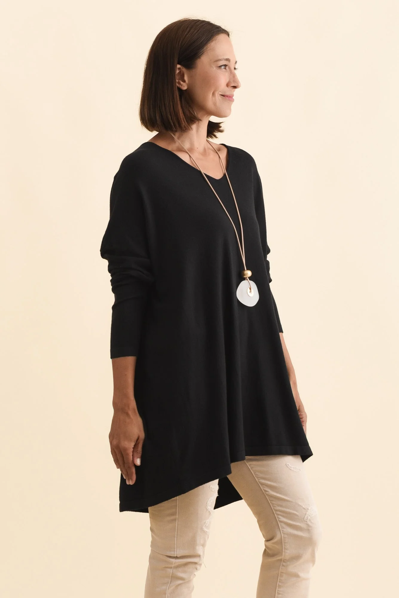 Piper Black V Neck Knit Jumper - Image 4