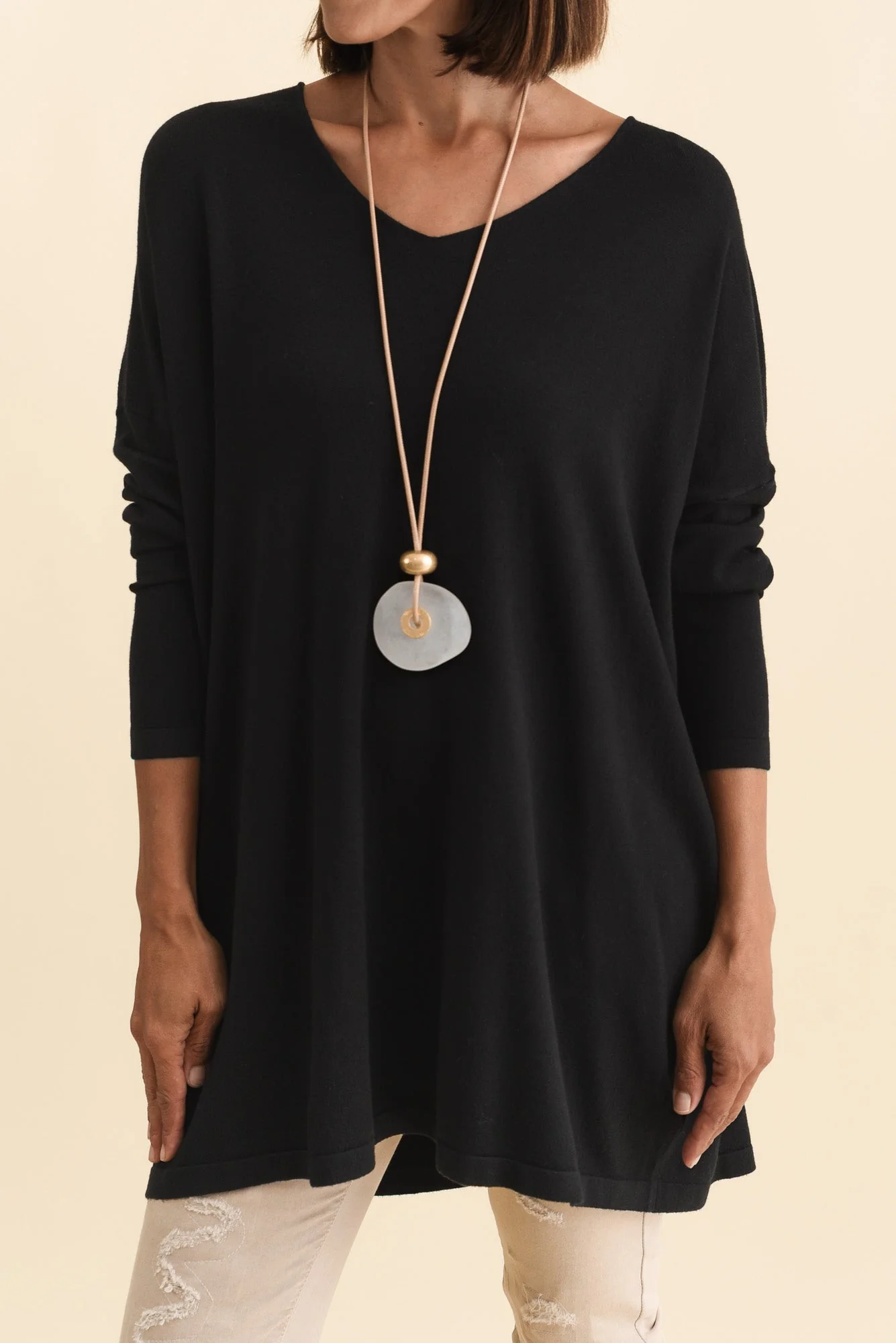 Piper Black V Neck Knit Jumper - Image 6