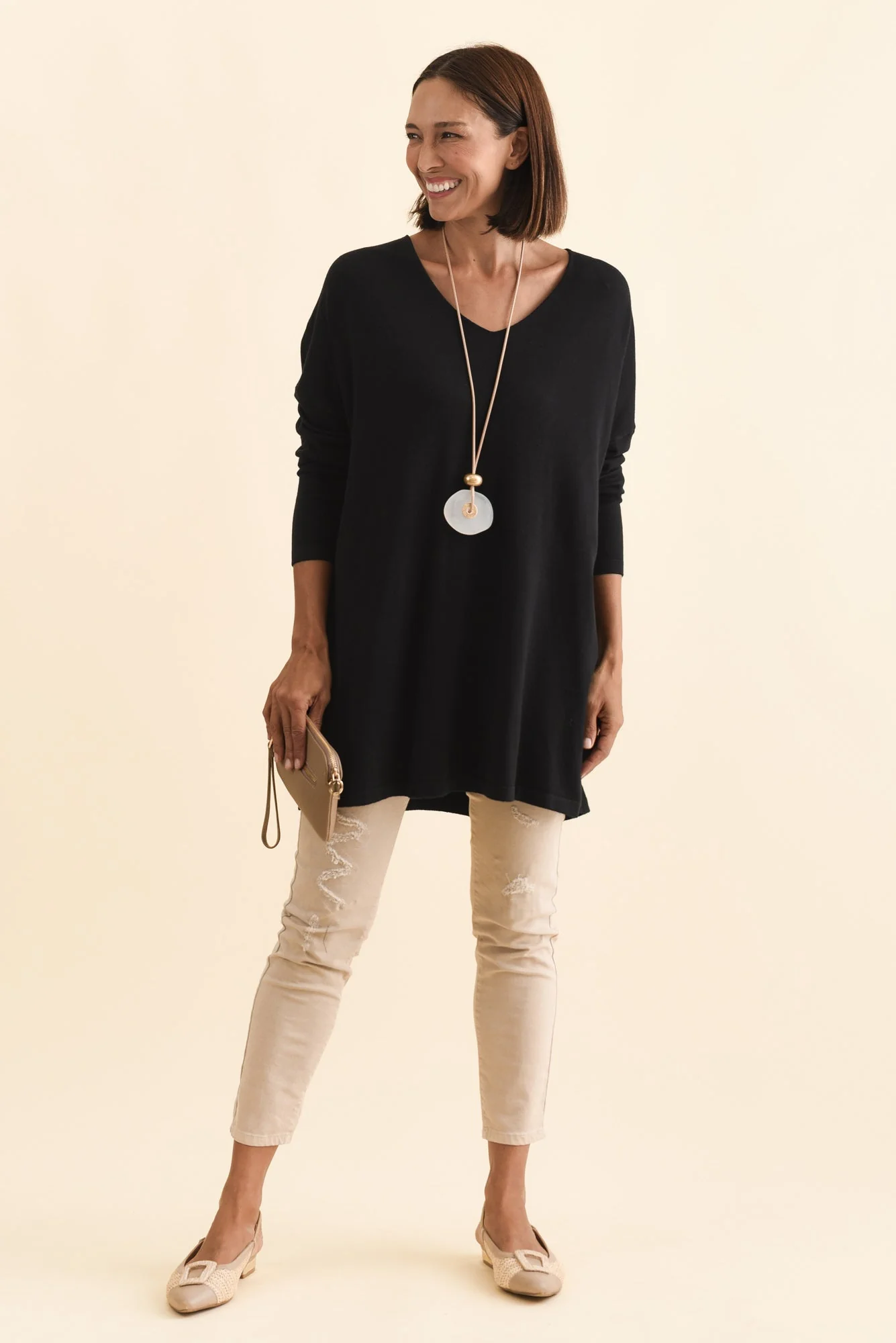 Piper Black V Neck Knit Jumper - Image 7