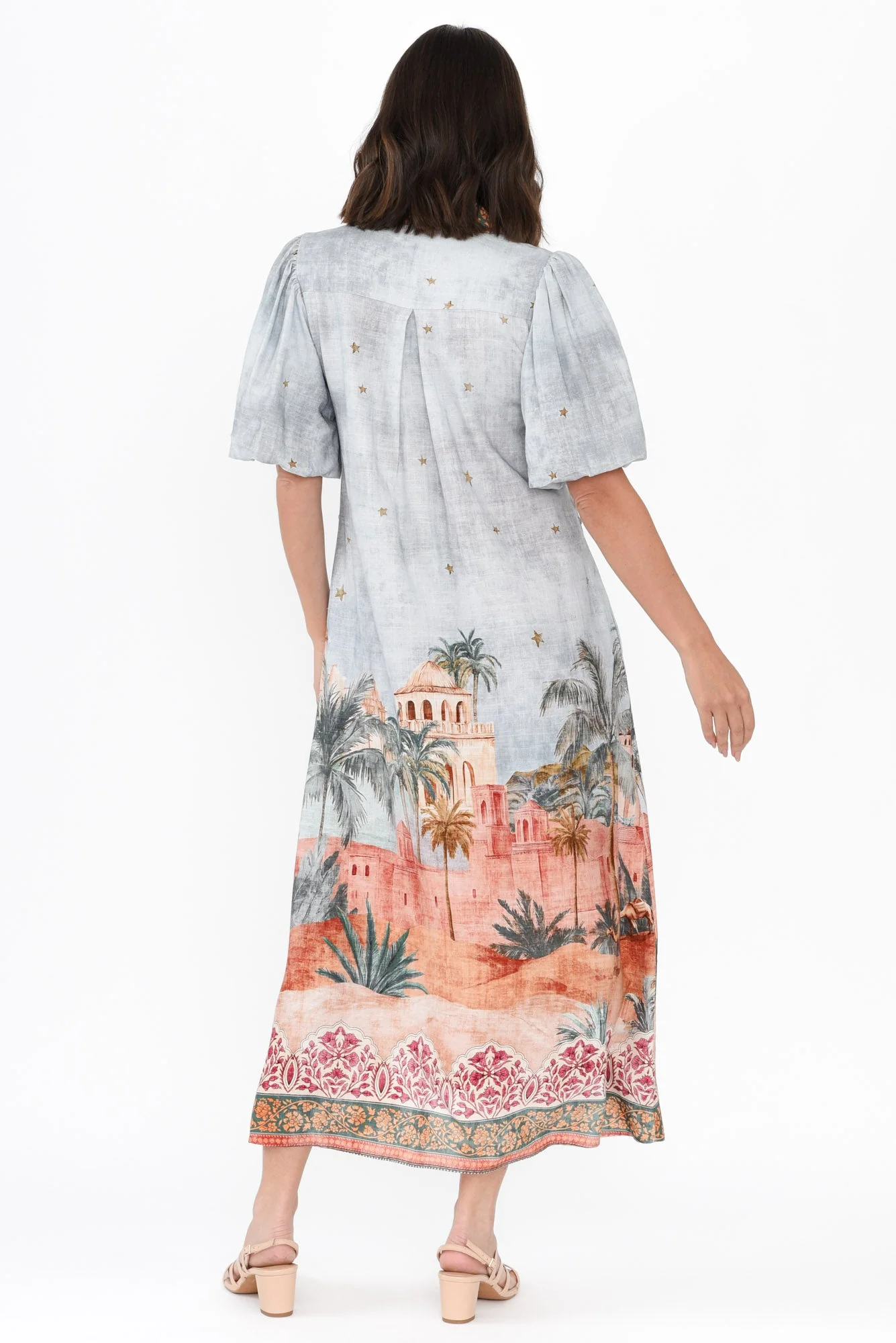 Piper Blue Palm Shirt Dress - Image 4